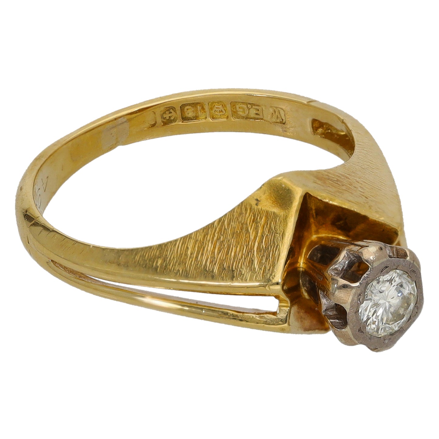 18ct Gold 0.20ct Diamond Solitaire Ring Size L