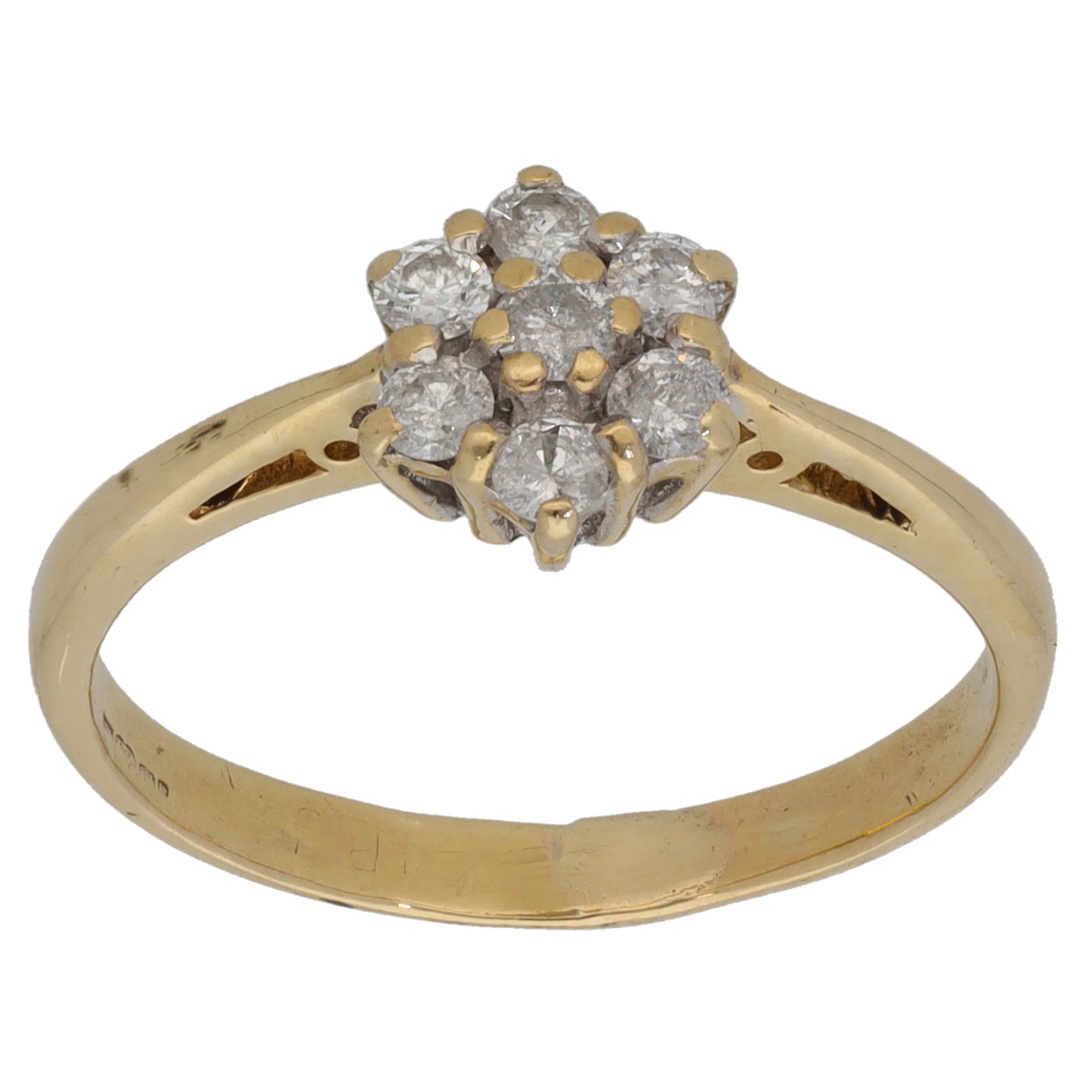 9ct Gold 0.28ct Diamond Cluster Ring Size O