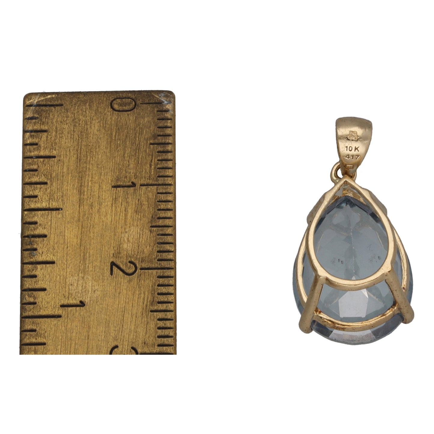 9ct Gold Topaz Single Stone Pendant