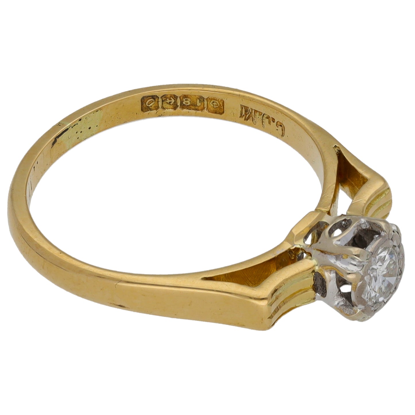 9ct Gold 0.20ct Diamond Single Stone Ring Size L