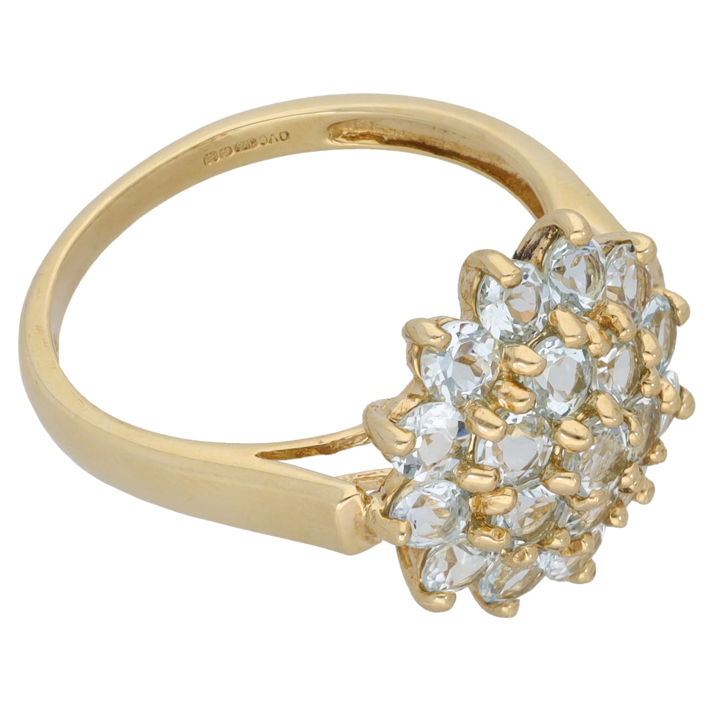 9ct Gold Aquamarine Dress/Cocktail Ring Size R