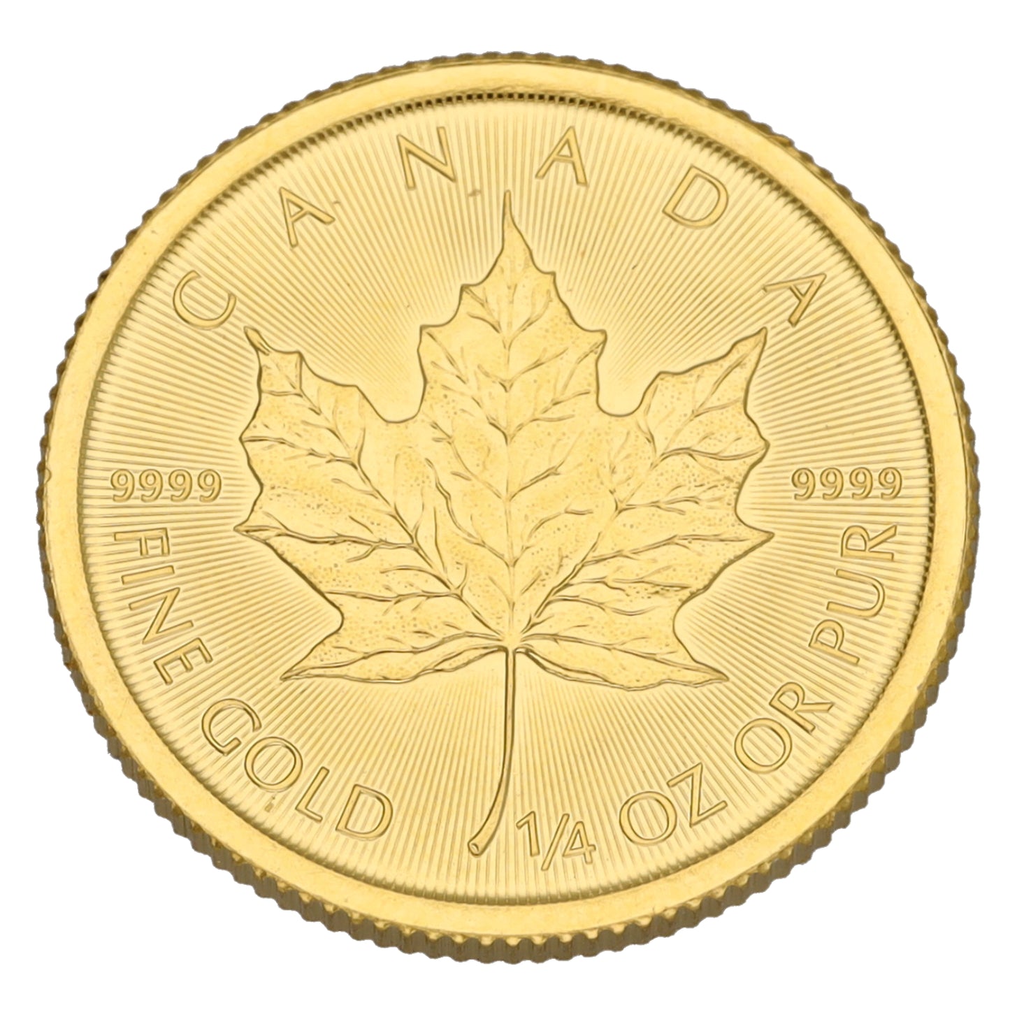 24ct Gold Canada Maple 1/4 OZ Coin 2015