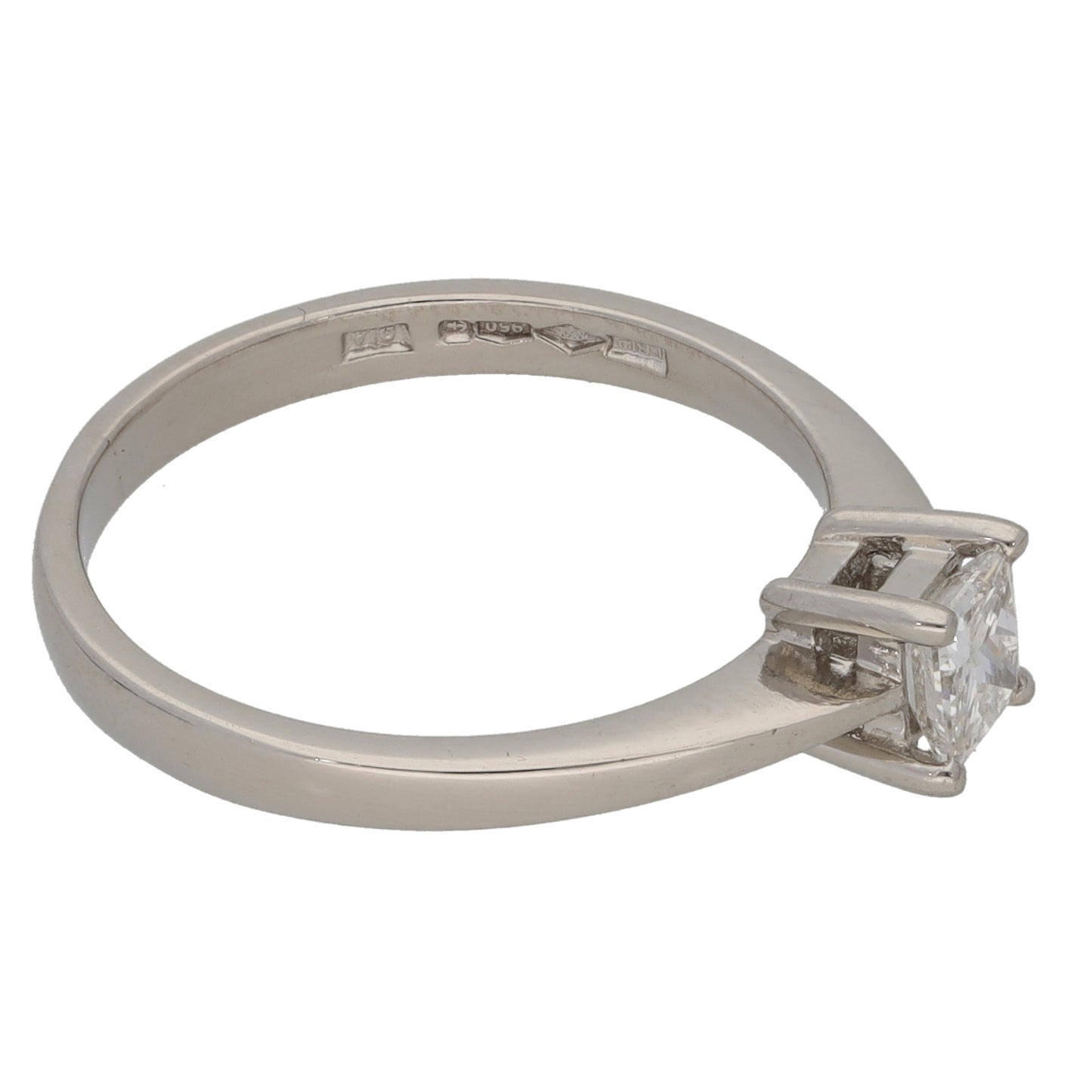 Platinum 0.33ct Diamond Solitaire Ring Size L