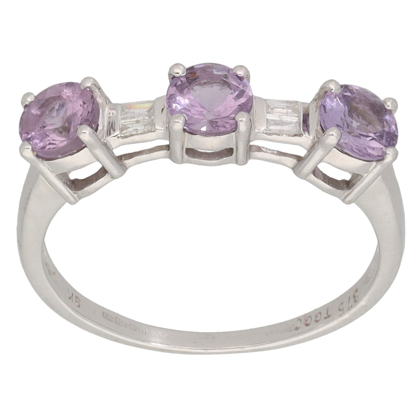 9ct White Gold Imitation Dress/Cocktail Ring Size N