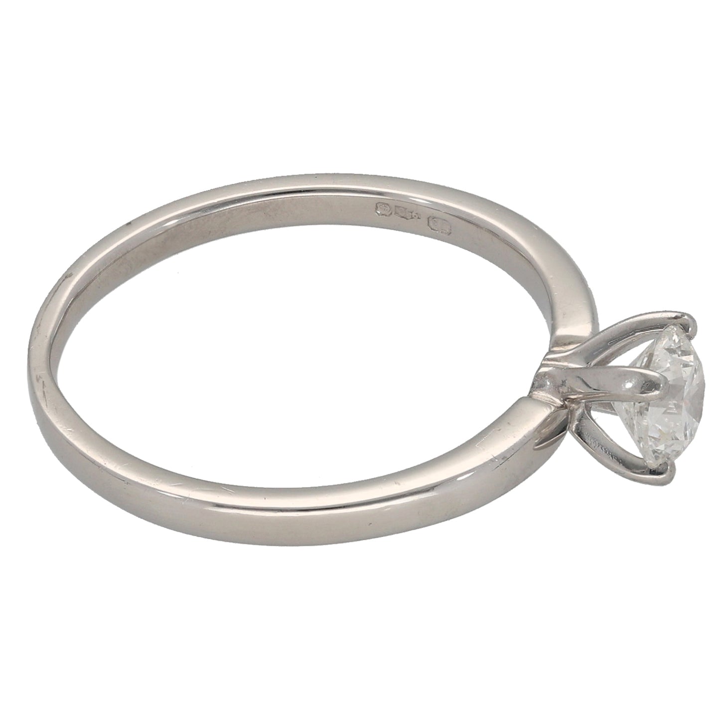 Platinum 0.61ct Diamond Solitaire Ring Size P
