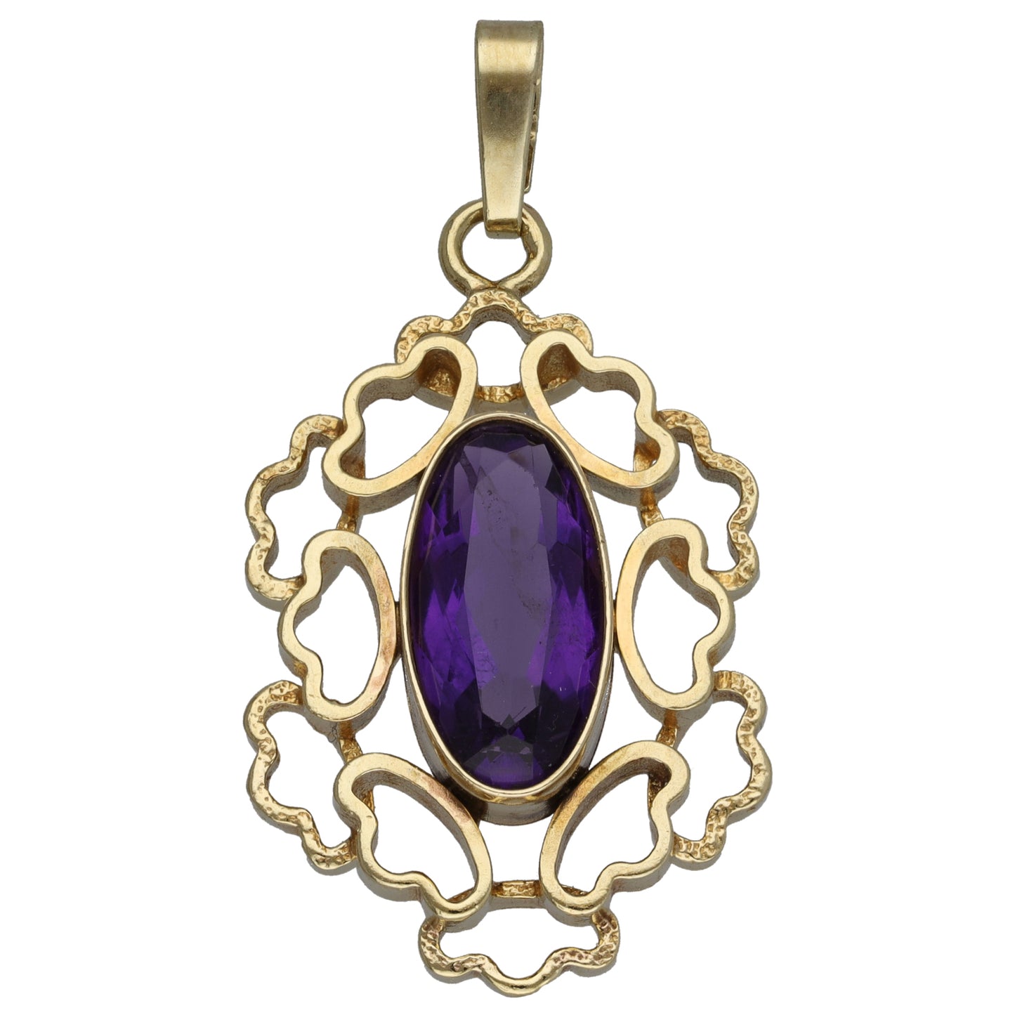 9ct Gold Amethyst Single Stone Pendant