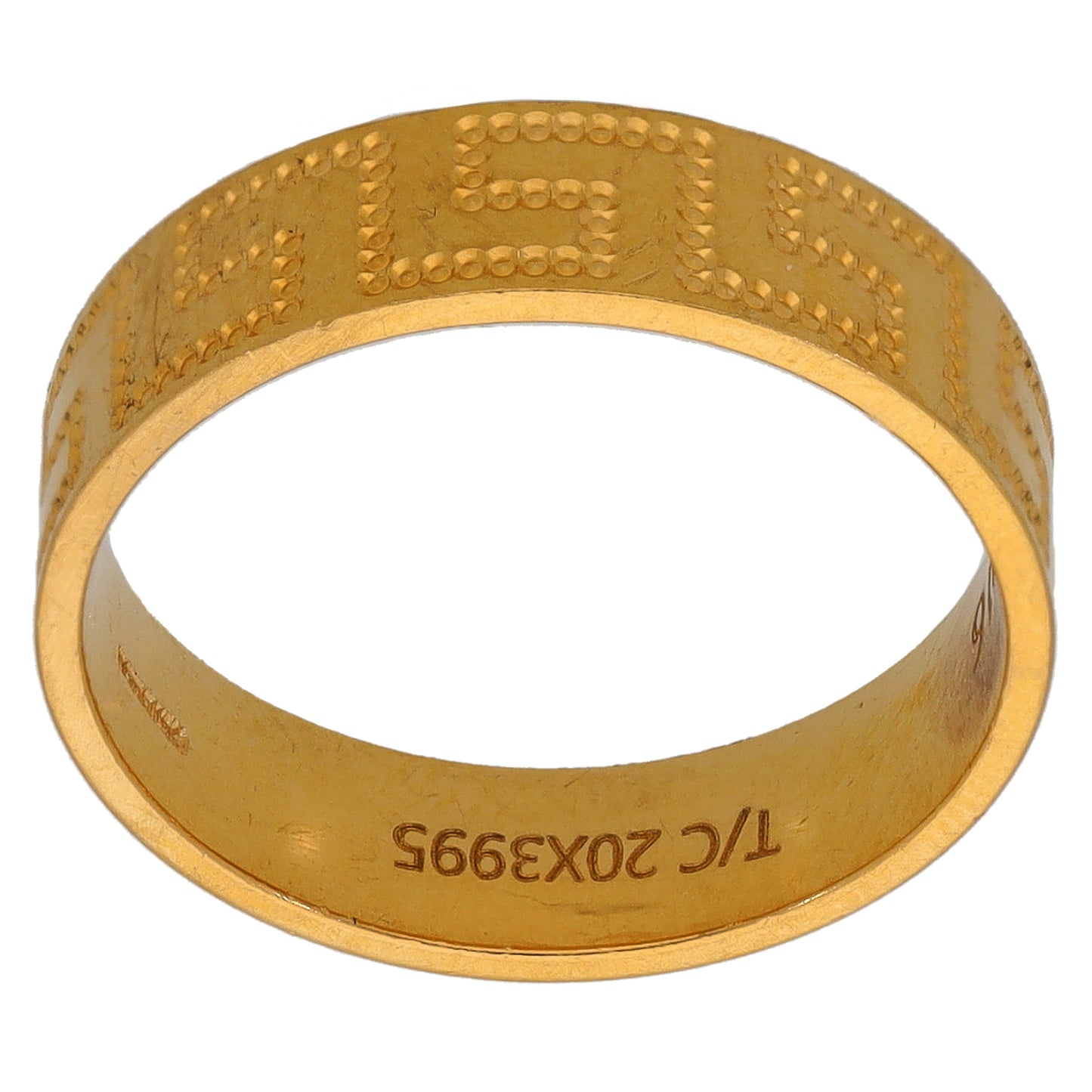 22ct Gold Patterned Wedding Ring Size N
