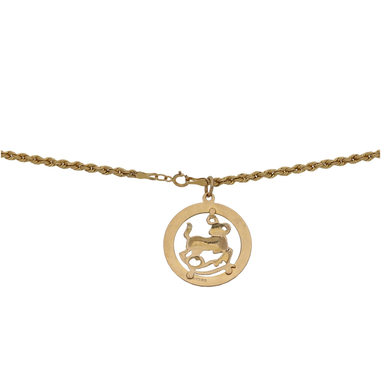 9ct Gold Ram Pendant With Chain