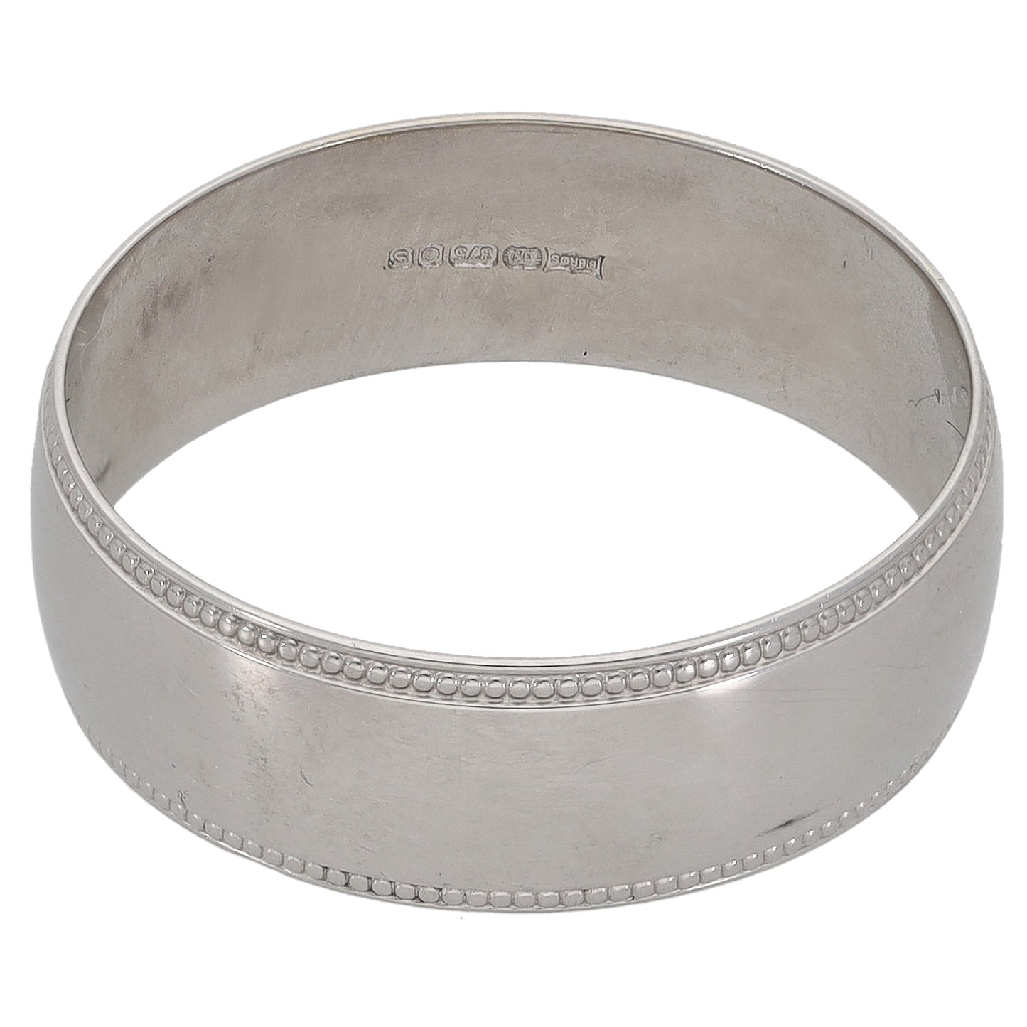 9ct White Gold Plain Wedding Ring Size S