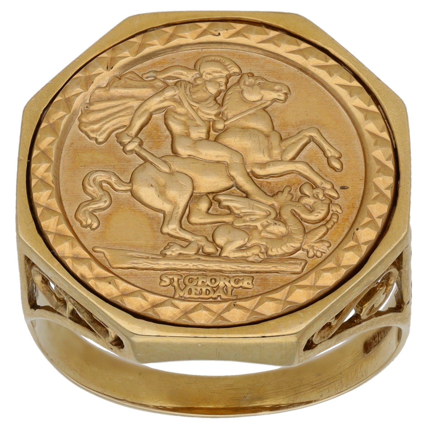 9ct Gold St George Ring Size U
