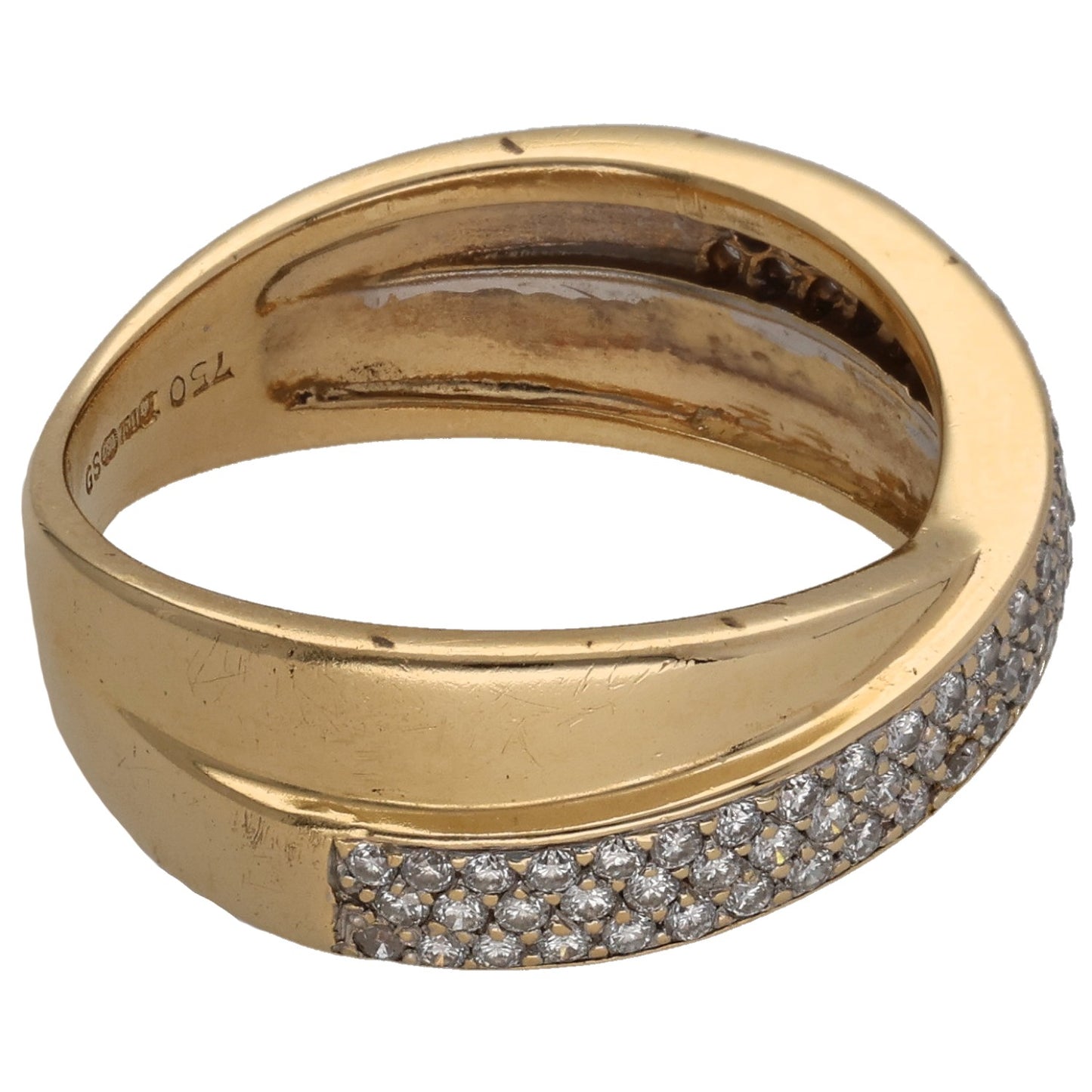 18ct Gold 0.46ct Diamond Half Eternity Ring Size N