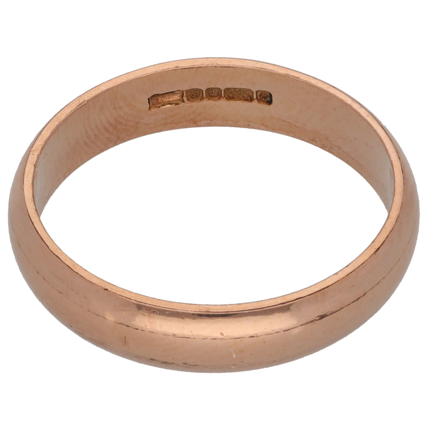9ct Rose Gold Plain Wedding Ring Size O
