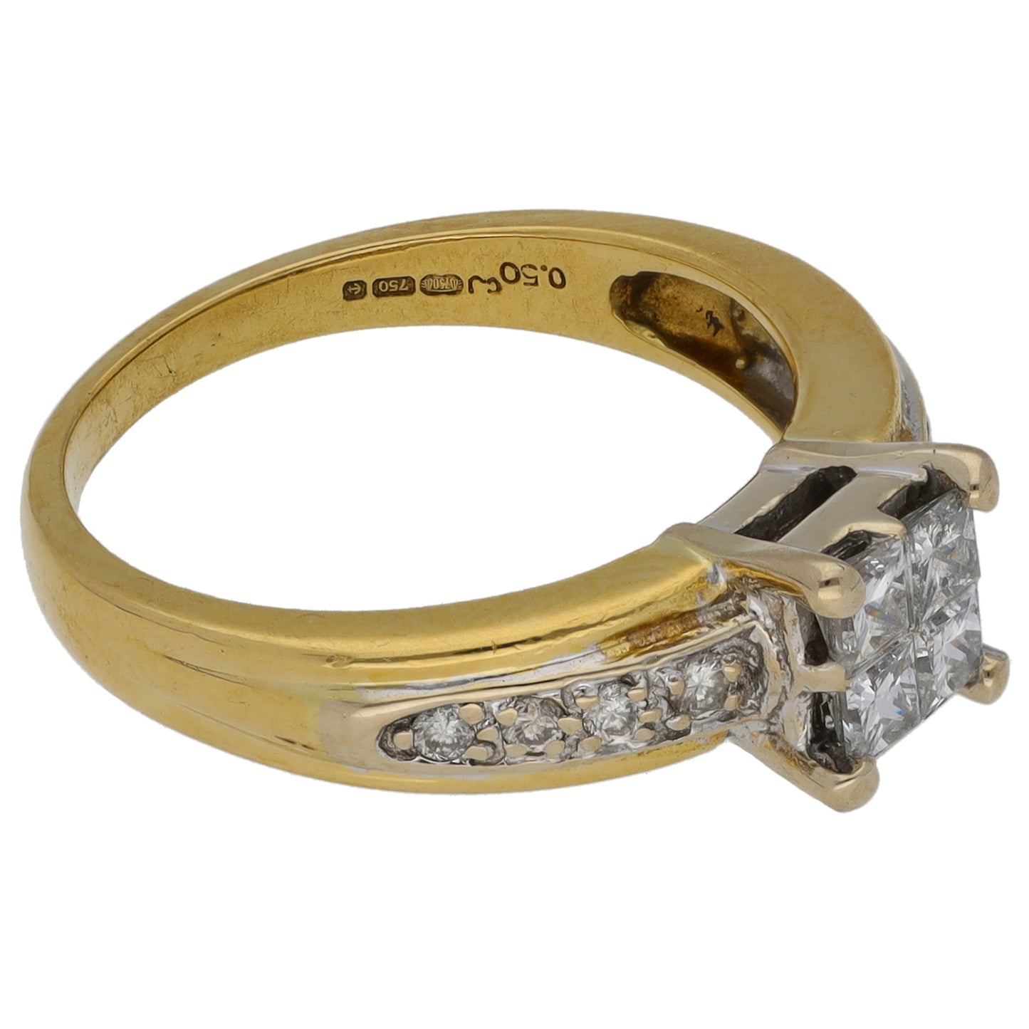 18ct Gold 0.46ct Diamond Dress/Cocktail Ring Size L