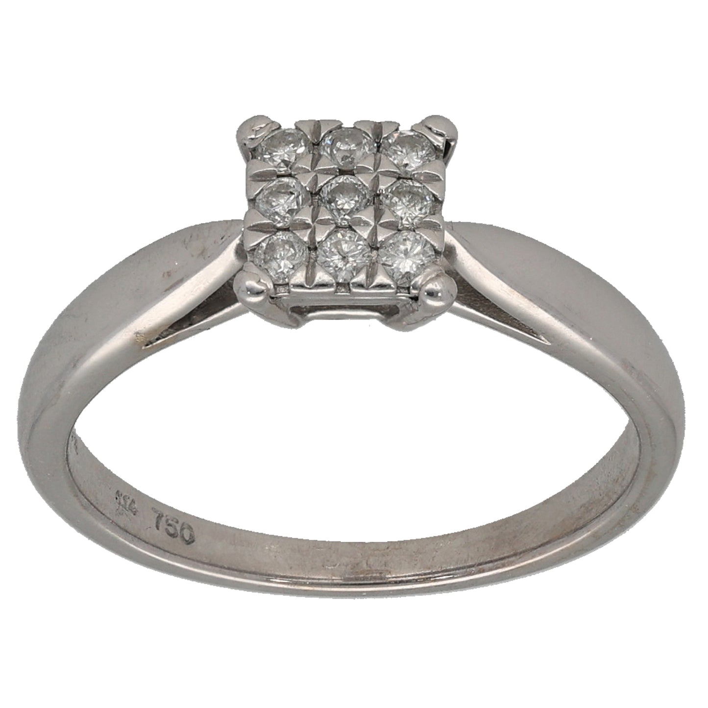 18ct White Gold 0.09ct Diamond Dress/Cocktail Ring Size K