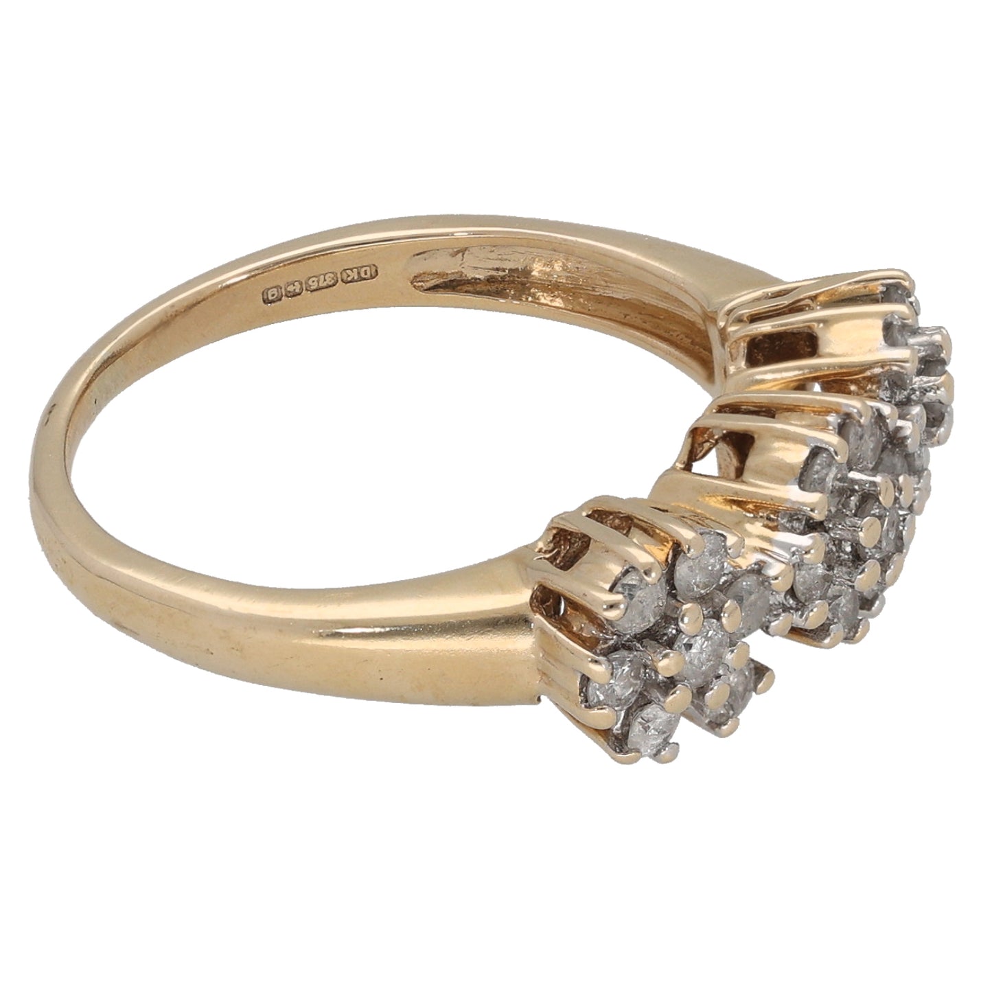 9ct Gold 0.42ct Diamond Dress/Cocktail Ring Size M