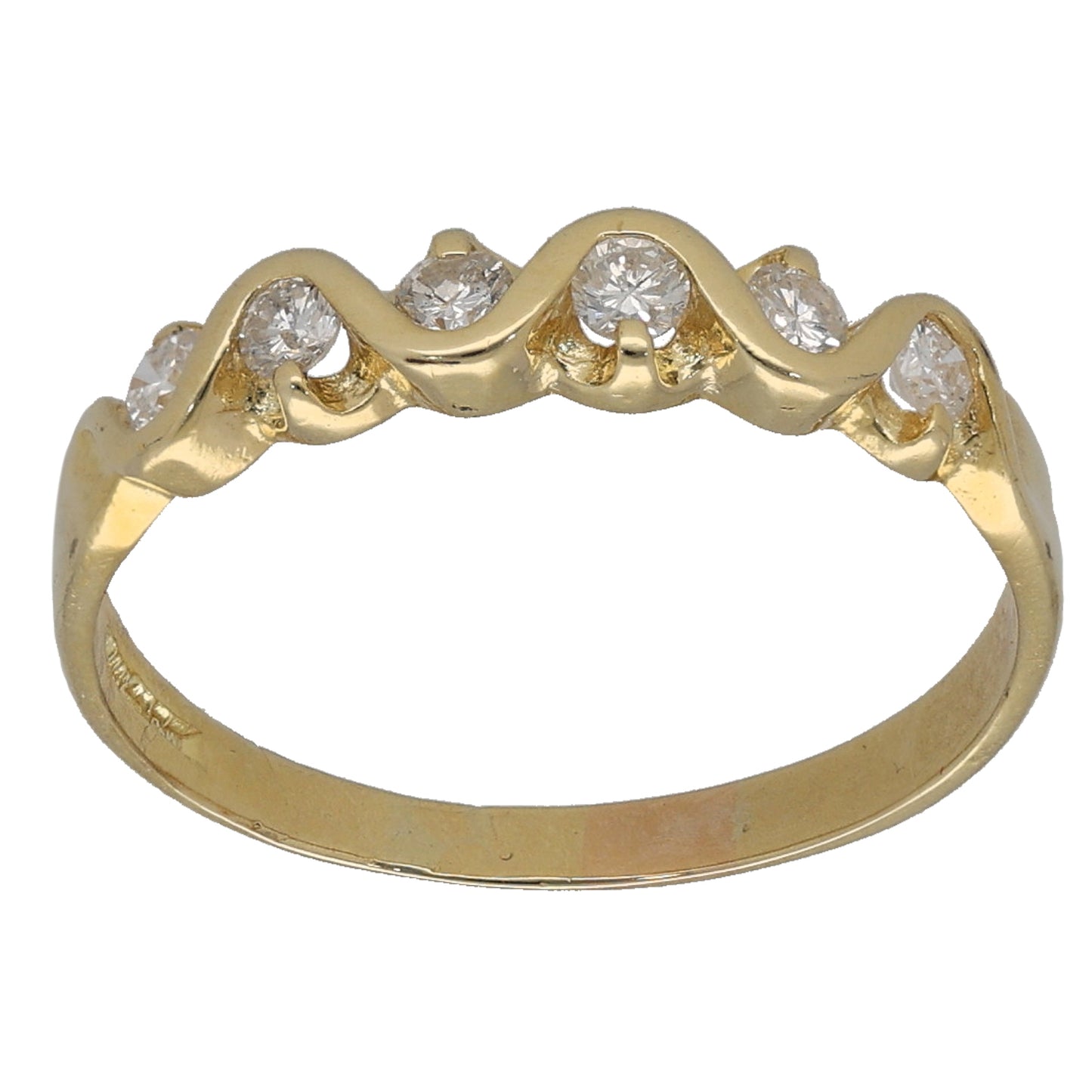 18ct Gold 0.25ct Diamond Half Eternity Ring Size L