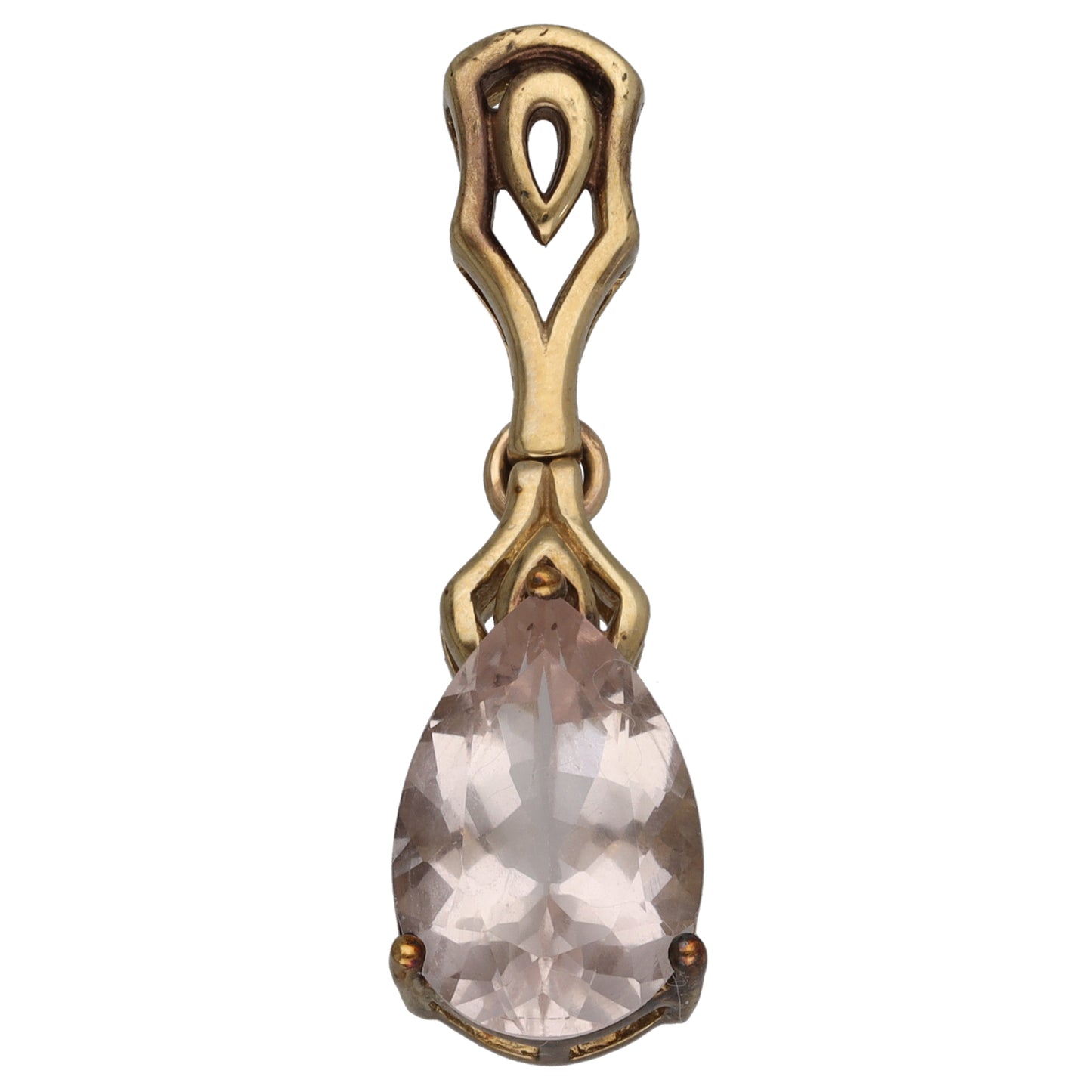 9ct Gold Morganite Single Stone Pendant