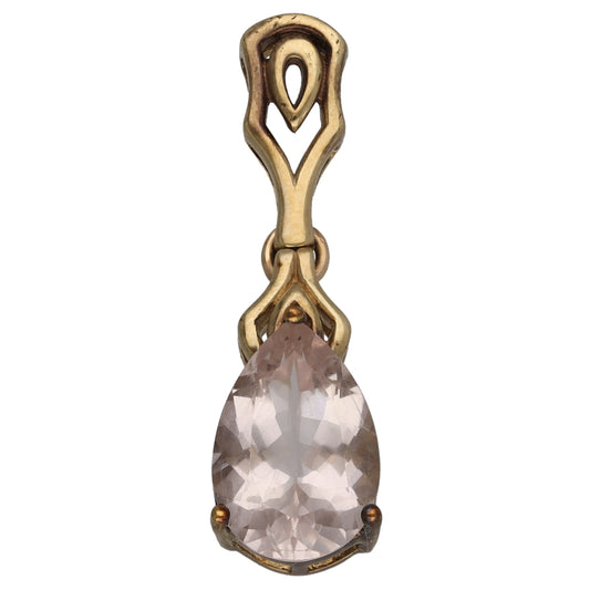 9ct Gold Morganite Single Stone Pendant
