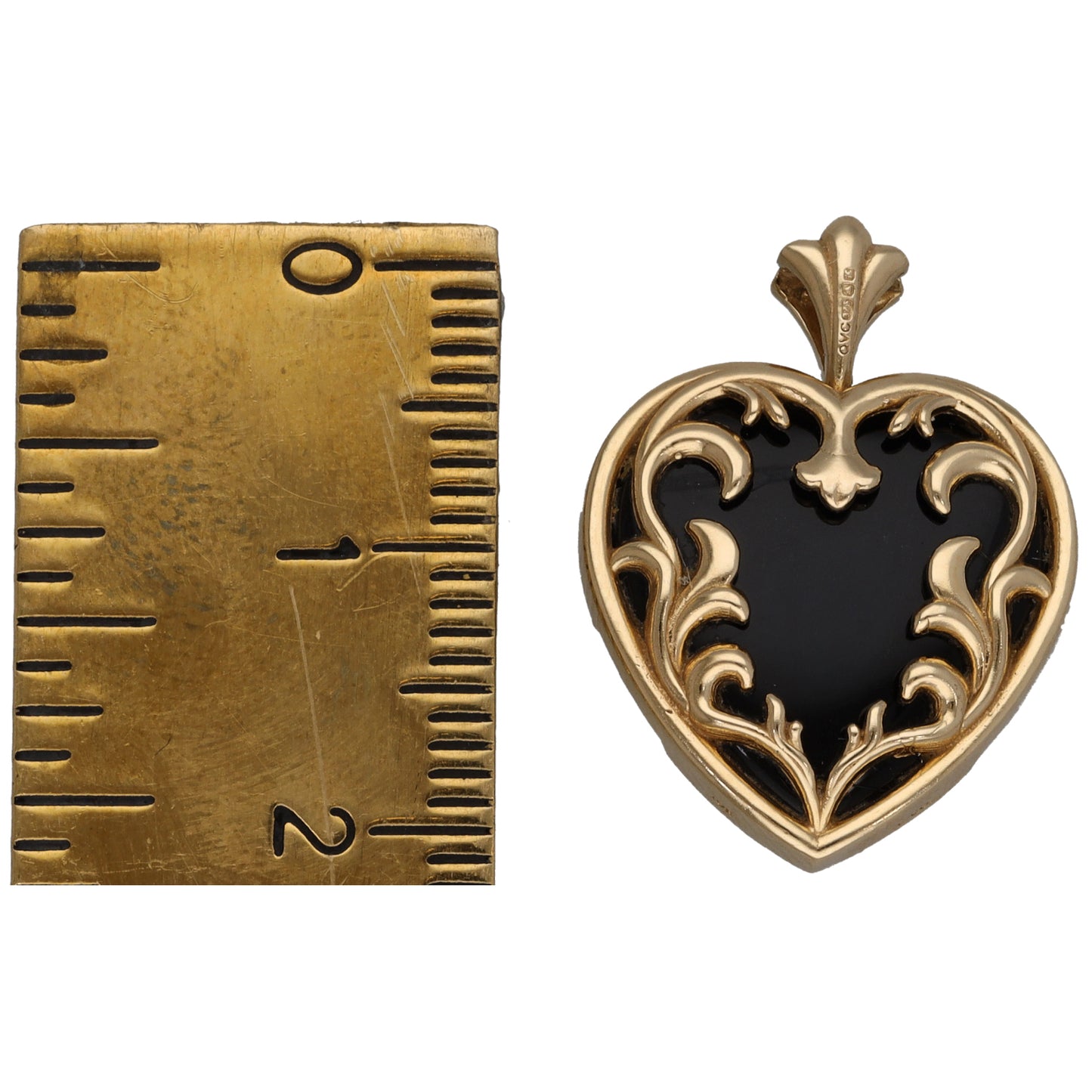 9ct Gold Onyx Heart Pendant