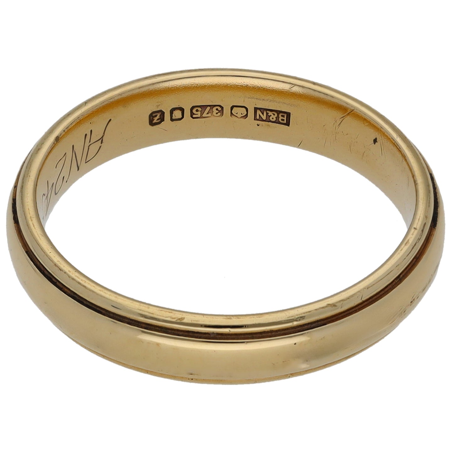 9ct Gold Patterned Wedding Ring Size N