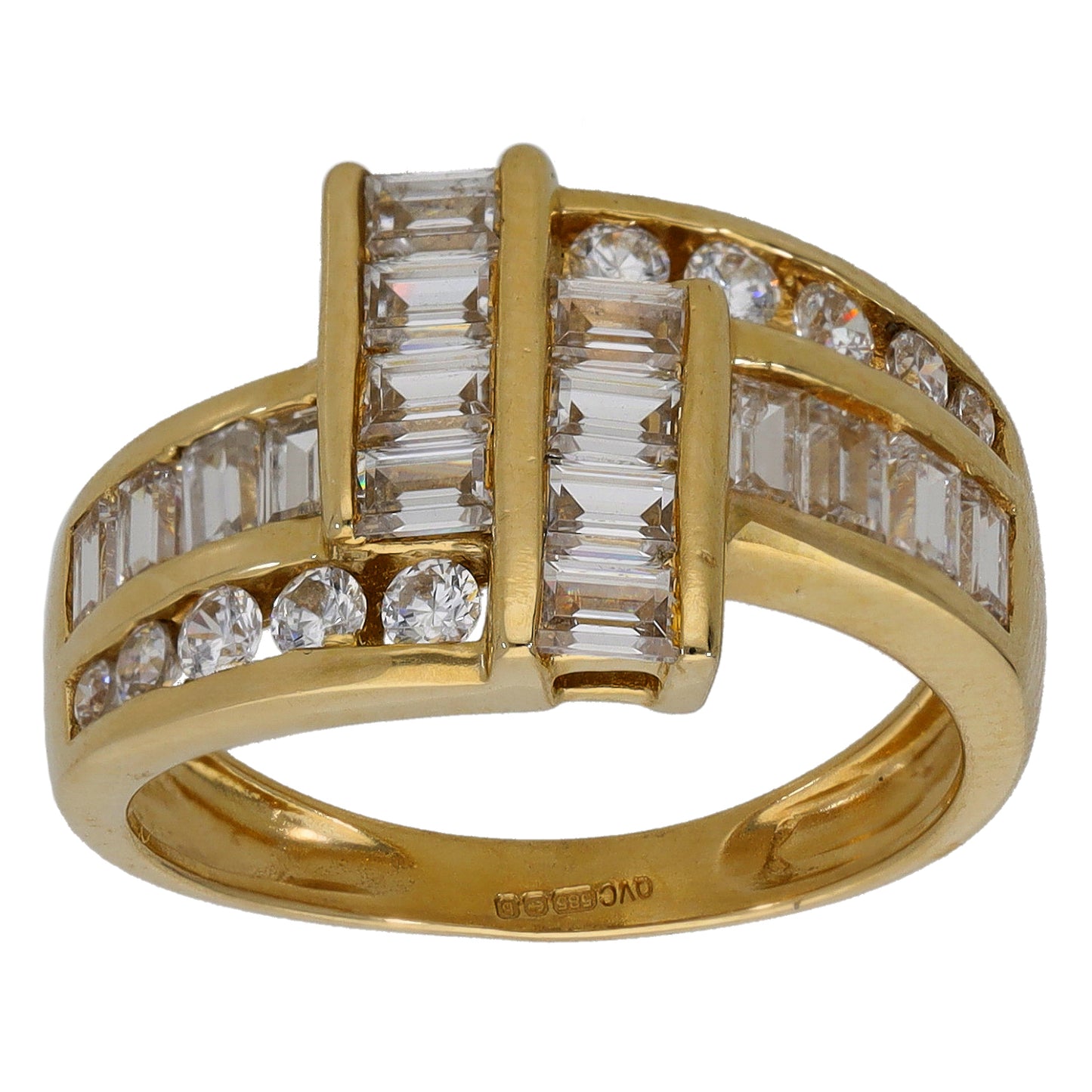 14ct Gold Cubic Zirconia Dress/Cocktail Ring Size L