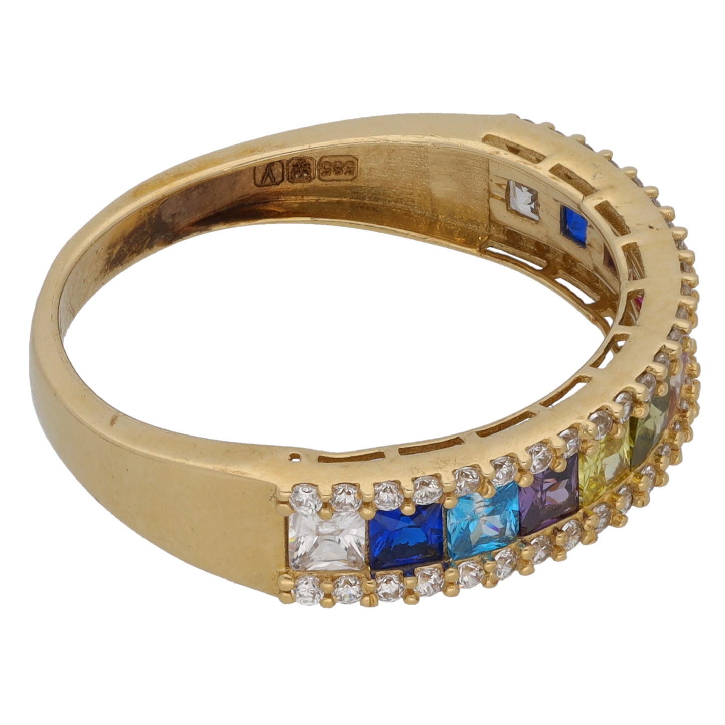 14ct Gold Imitation Half Eternity Ring Size R