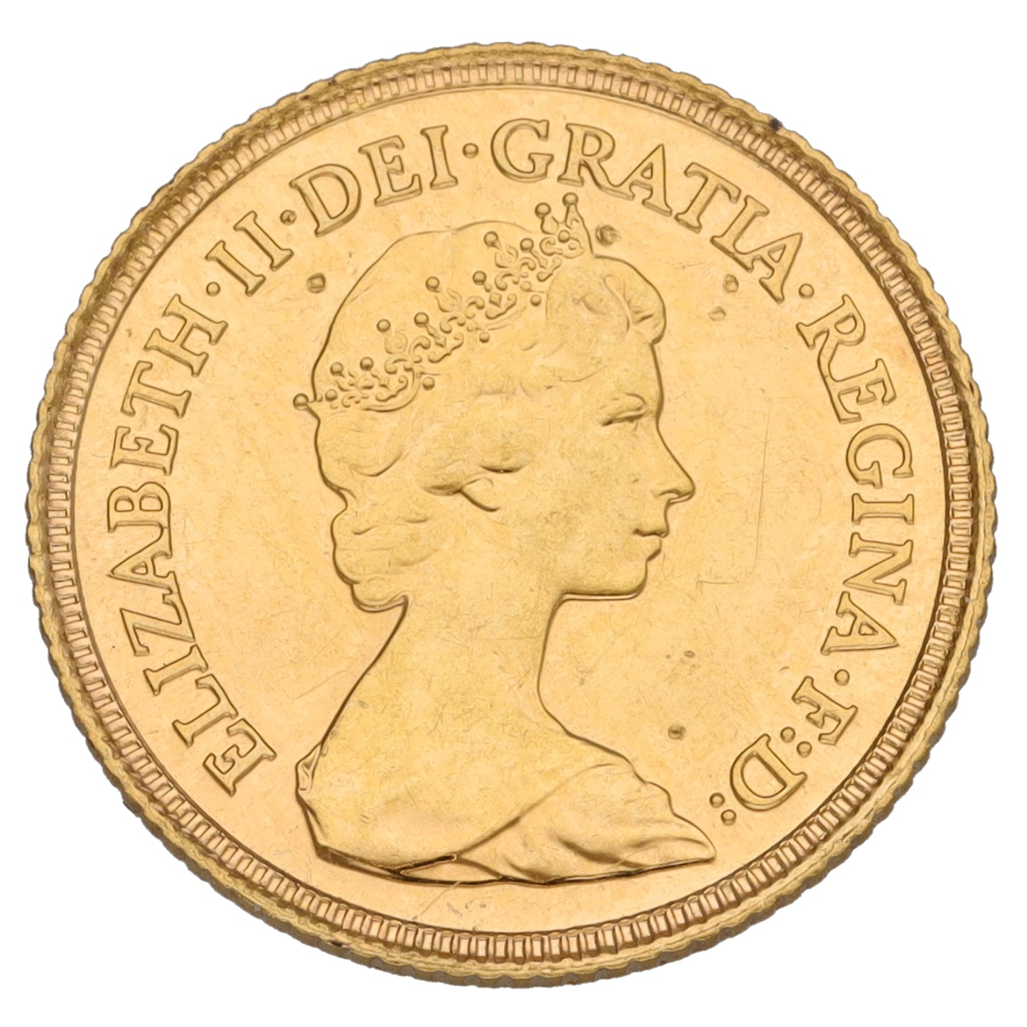 22ct Gold Queen Elizabeth II Half Sovereign Coin 1982