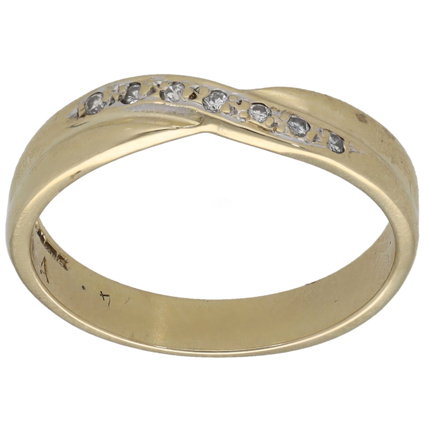 9ct Gold 0.035ct Diamond Half Eternity Ring Size L