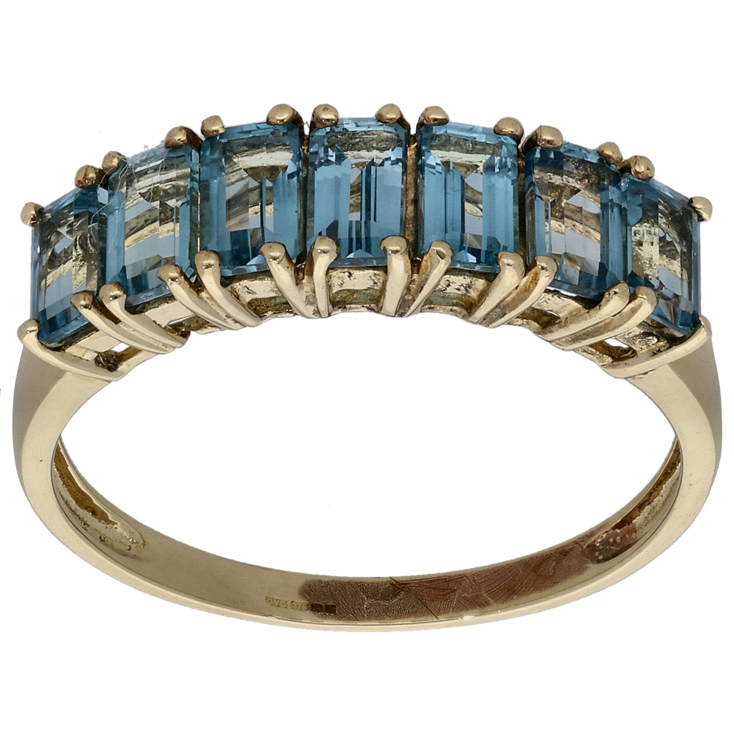 9ct Gold Topaz Half Eternity Ring Size S