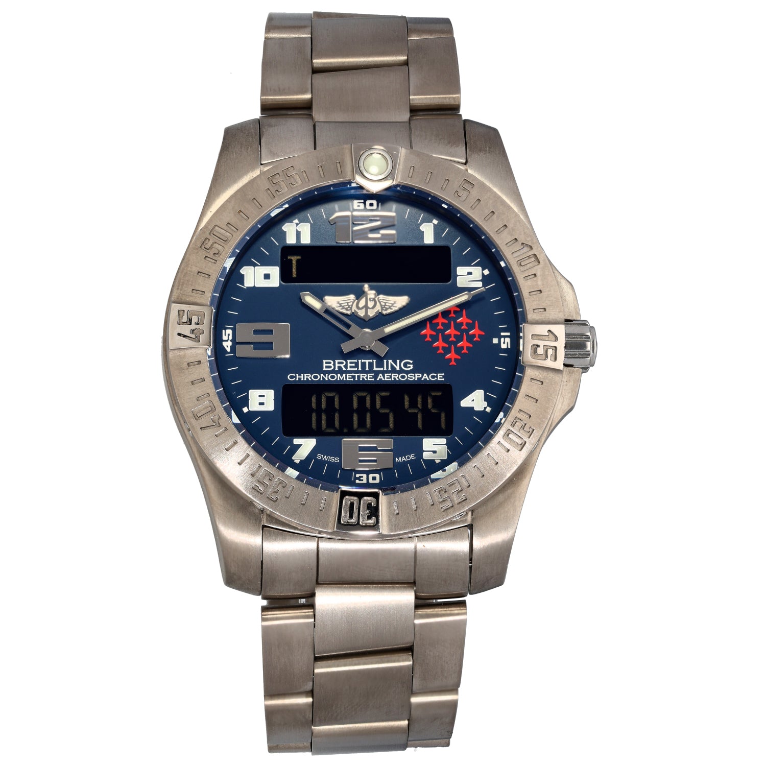 Breitling Aerospace Evolution E79363 43mm Titanium Watch H&T