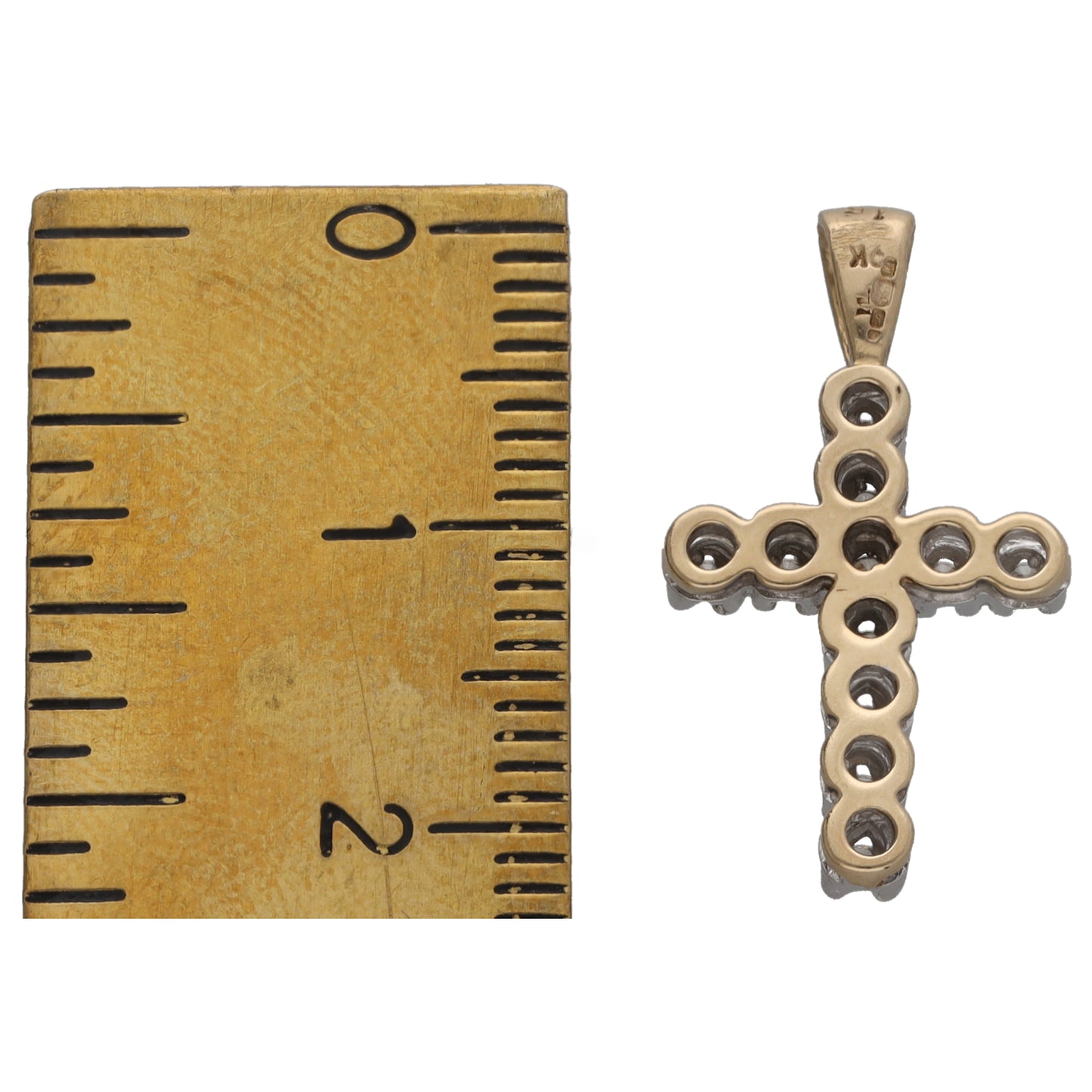 9ct Gold 0.11ct Diamond Cross Pendant