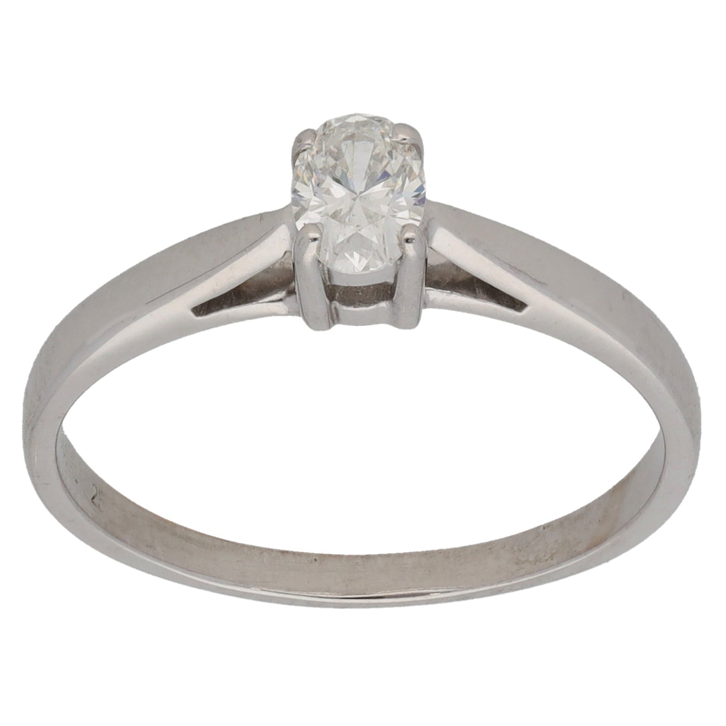 18ct White Gold 0.25ct Diamond Solitaire Ring Size M