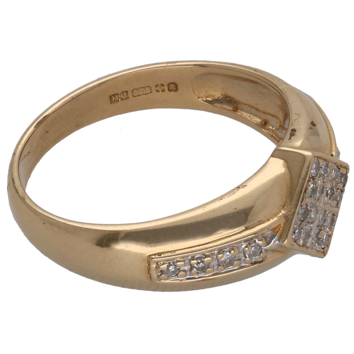 9ct Gold 0.12ct Diamond Dress/Cocktail Ring Size O