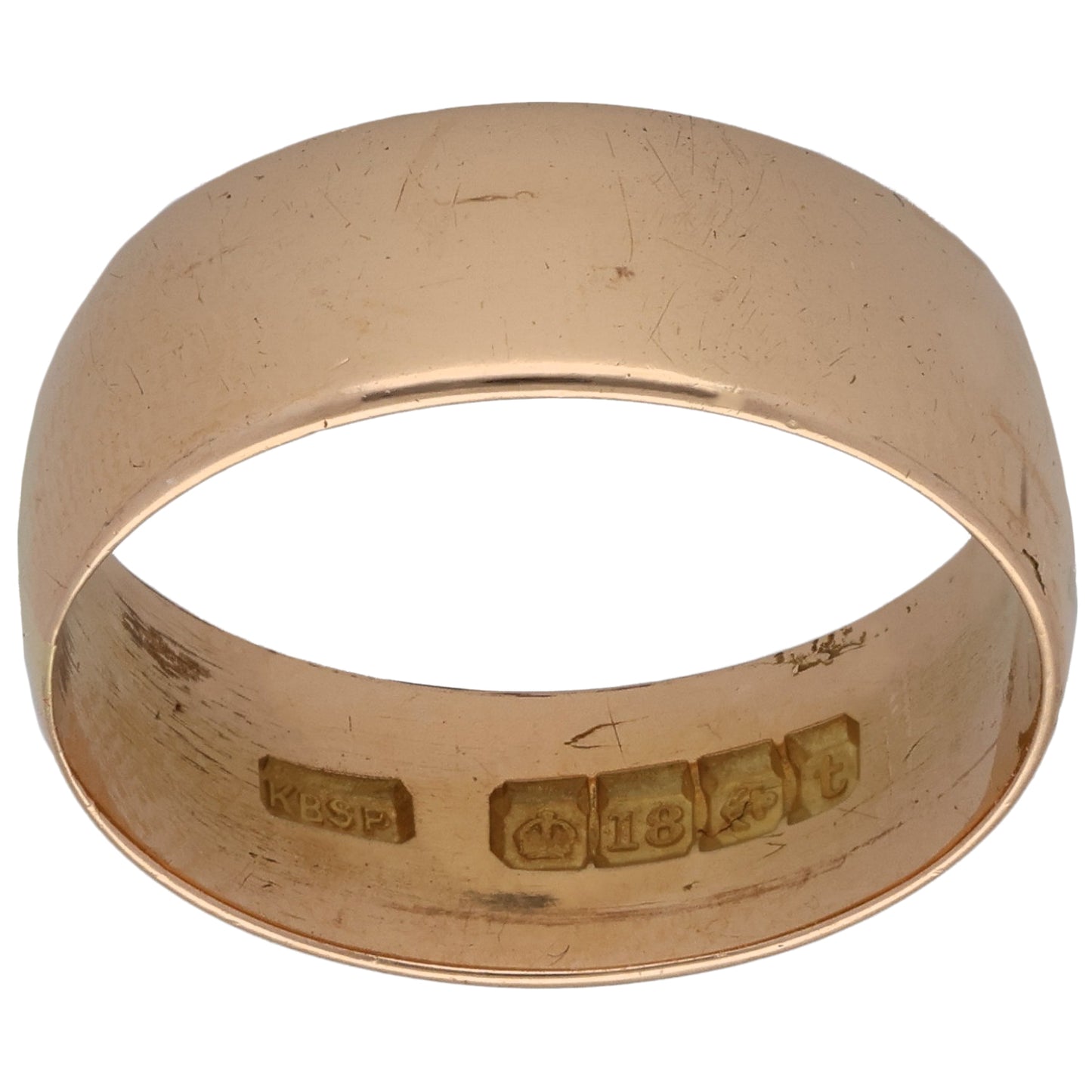 18ct Gold Plain Wedding Ring Size Q