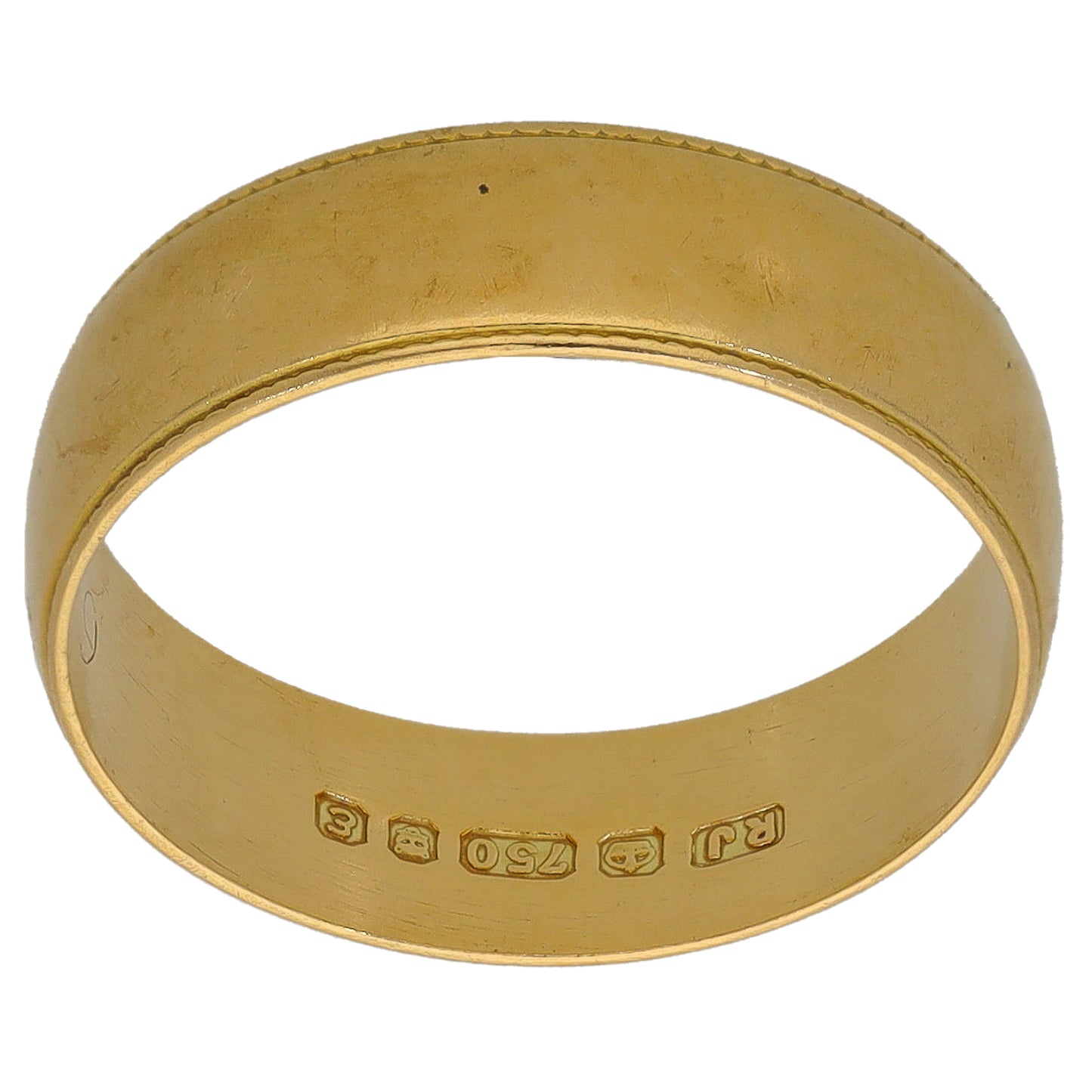 18ct Gold Plain Wedding Ring Size N