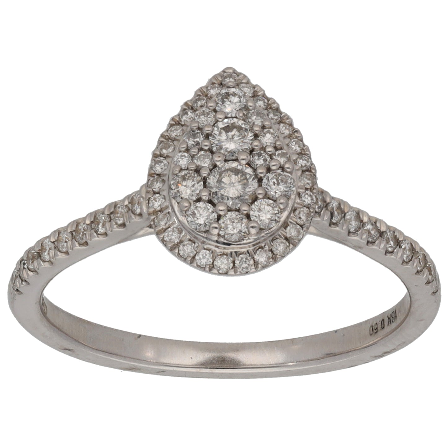 18ct White Gold 0.50ct Diamond Dress/Cocktail Ring Size S