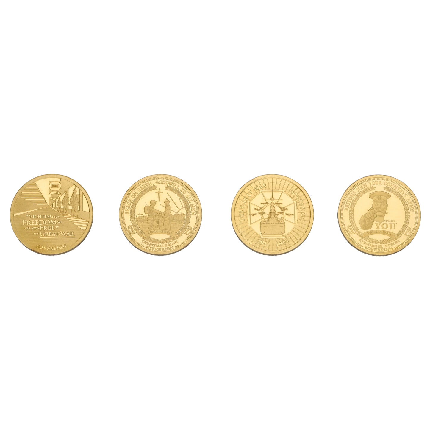 22ct Gold Limited Edition WW1 Sovereign Coin Set