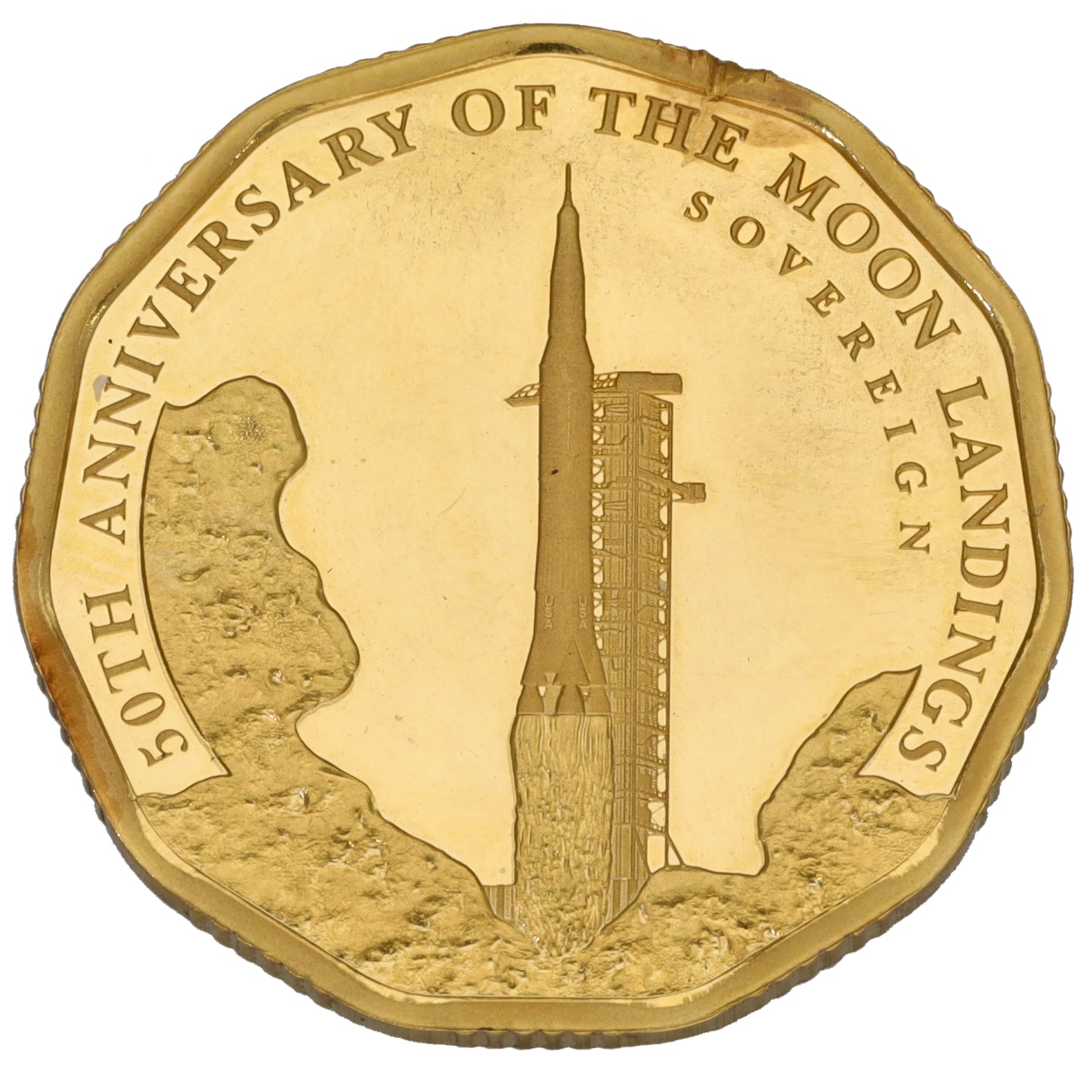 22ct Gold 50th Anniversary Of The Moon Landings Full Sovereign Coin 2019