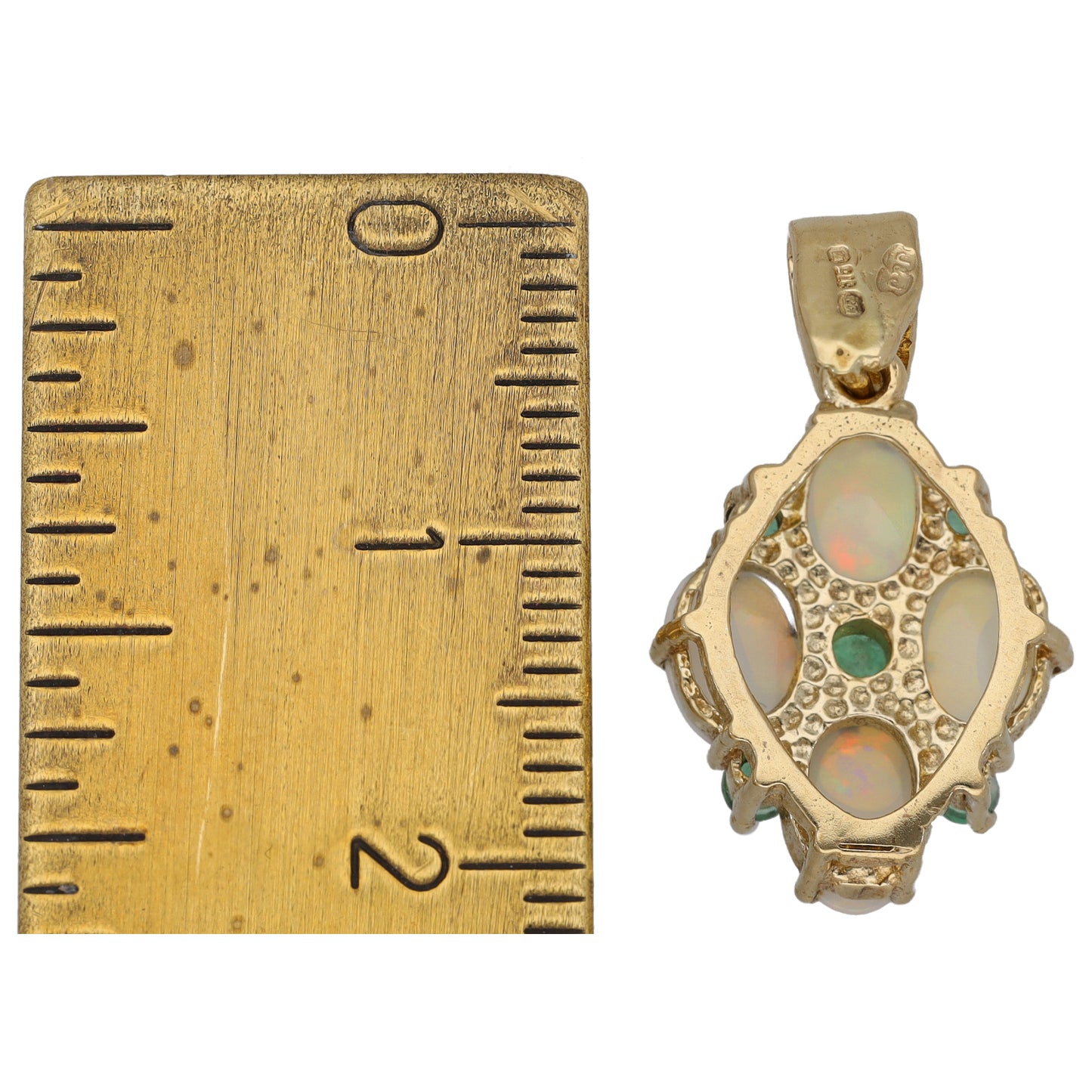 9ct Gold Emerald & Opal Dress/Cocktail Pendant