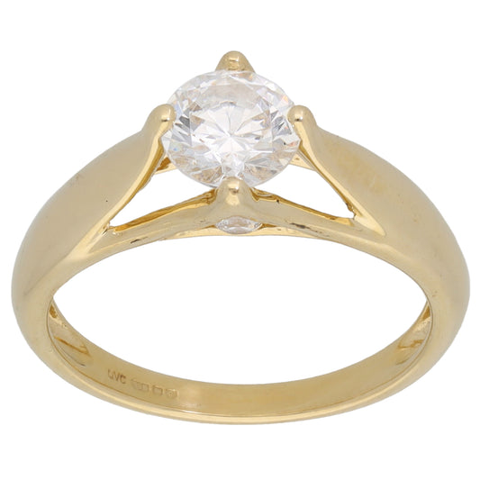 9ct Gold Cubic Zirconia Single Stone Ring Size M