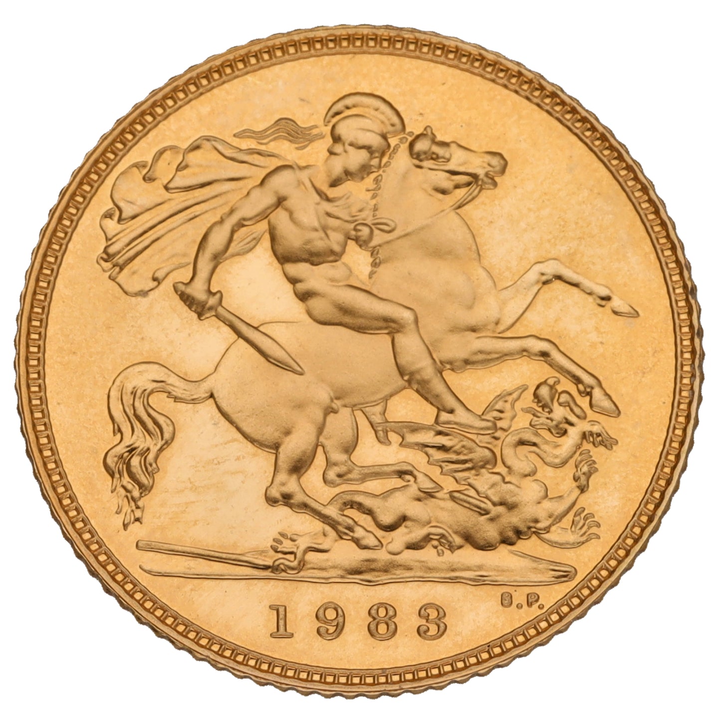 22ct Gold Queen Elizabeth II Half Sovereign Coin 1983