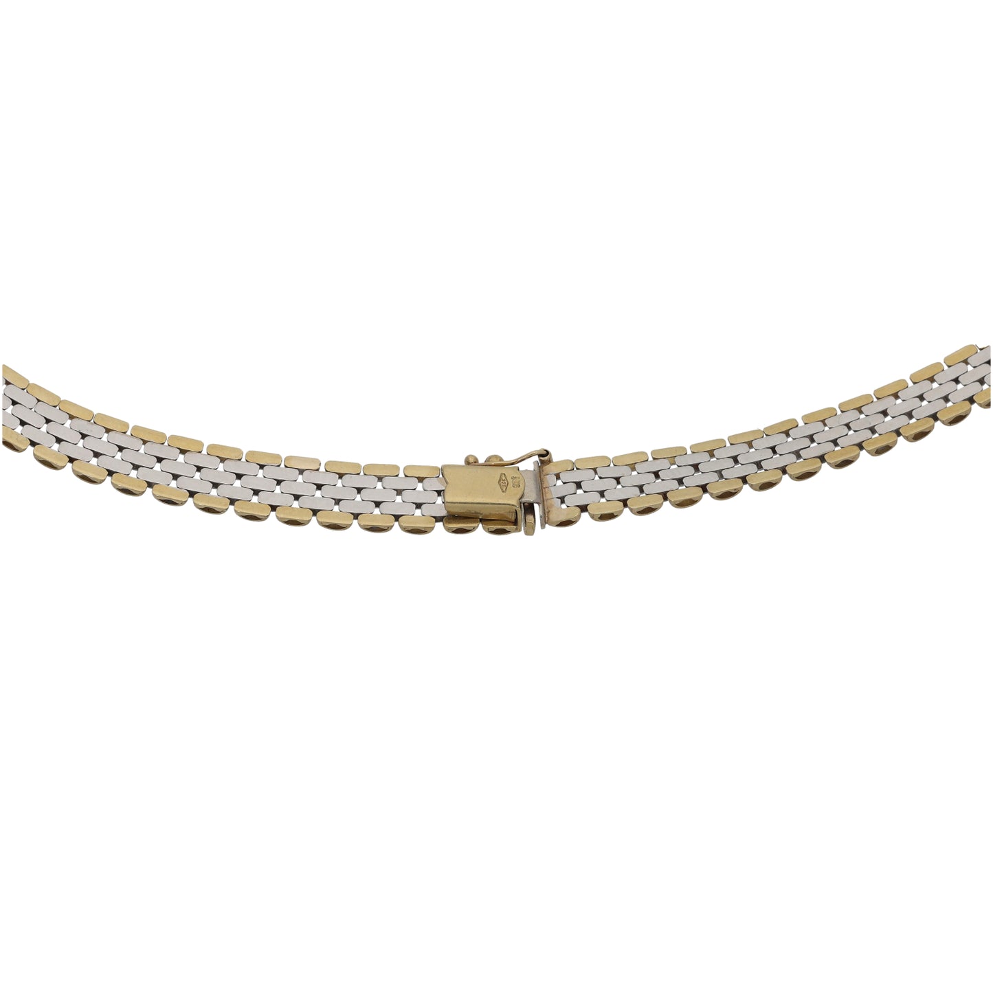 9ct Bi-Colour Gold Fancy Necklace 16"