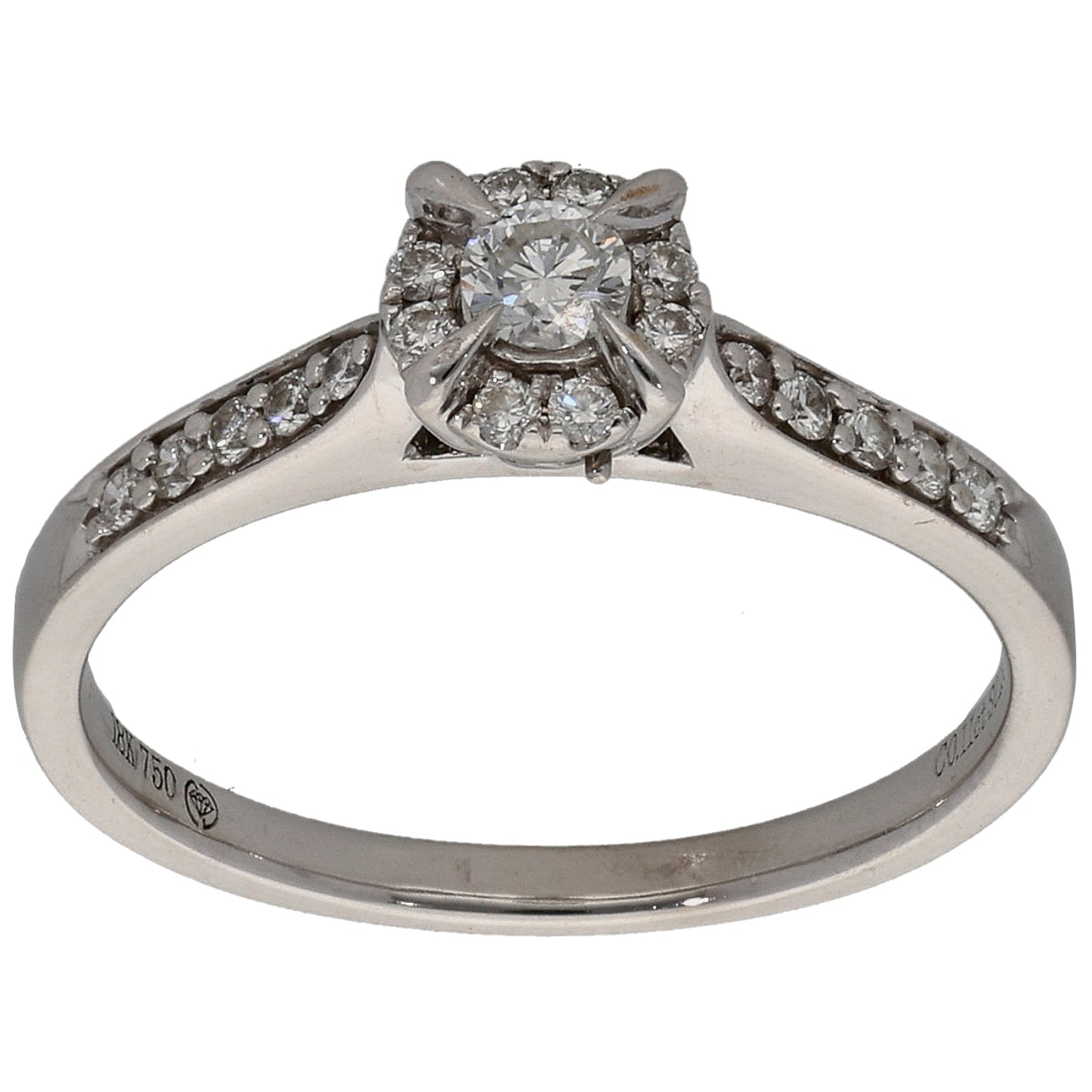 18ct White Gold 0.24ct Diamond Dress/Cocktail Ring Size M