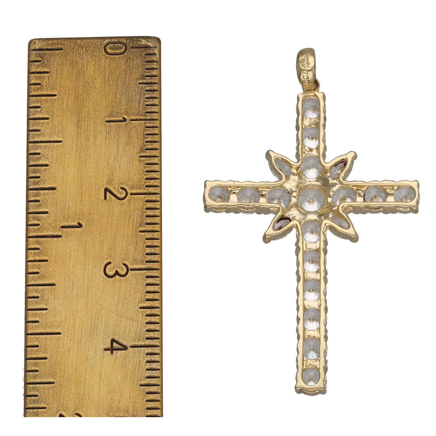 14ct Gold Cubic Zirconia Cross Pendant