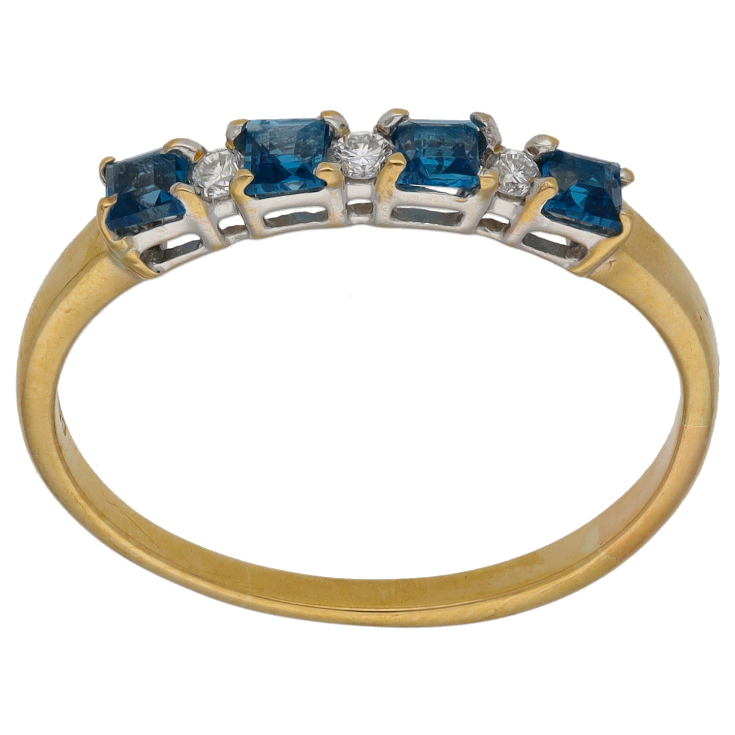 9ct Gold Topaz & 0.06ct Diamond Half Eternity Ring Size S