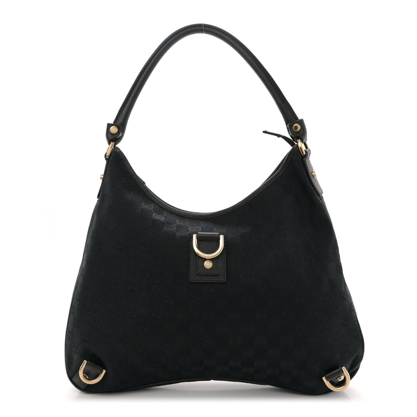 Gucci Abbey D Ring Monogram Hobo Bag - Black