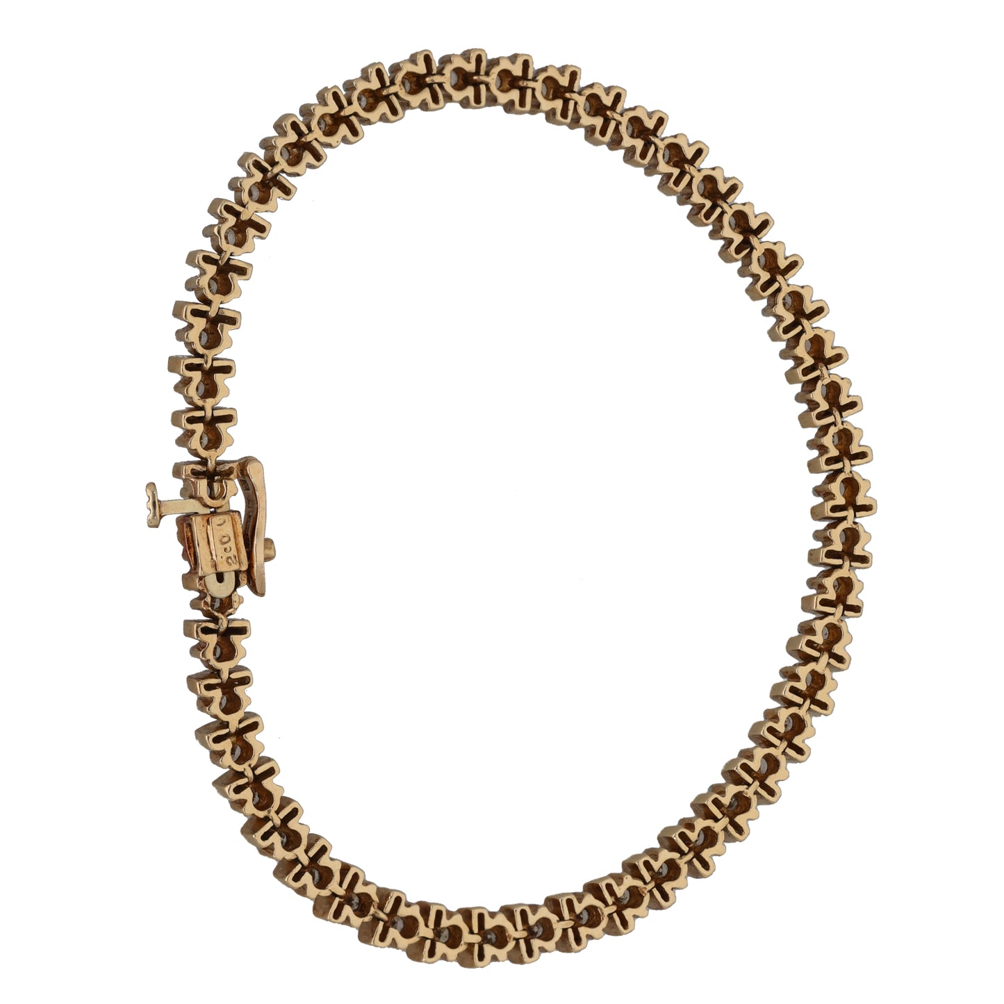 9ct Gold 2.00ct Diamond Line/Tennis Bracelet
