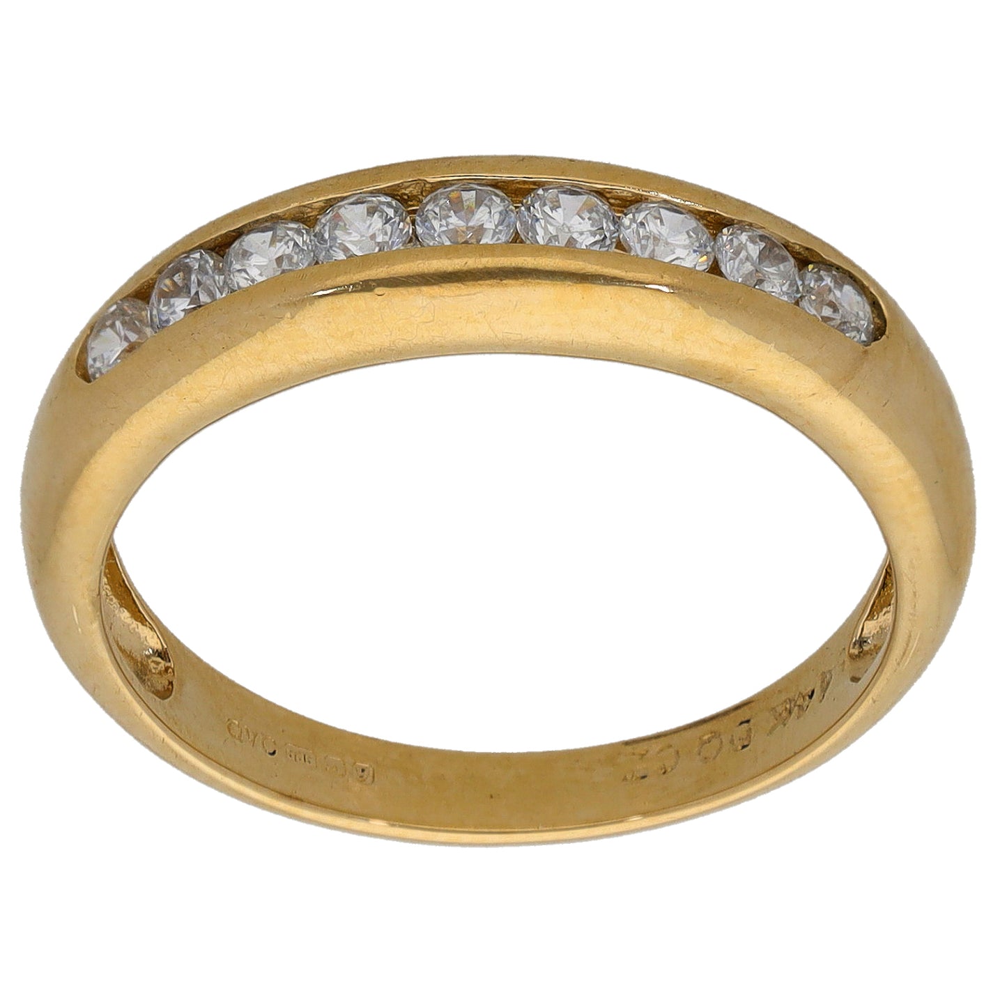 14ct Gold Cubic Zirconia Half Eternity Ring Size P
