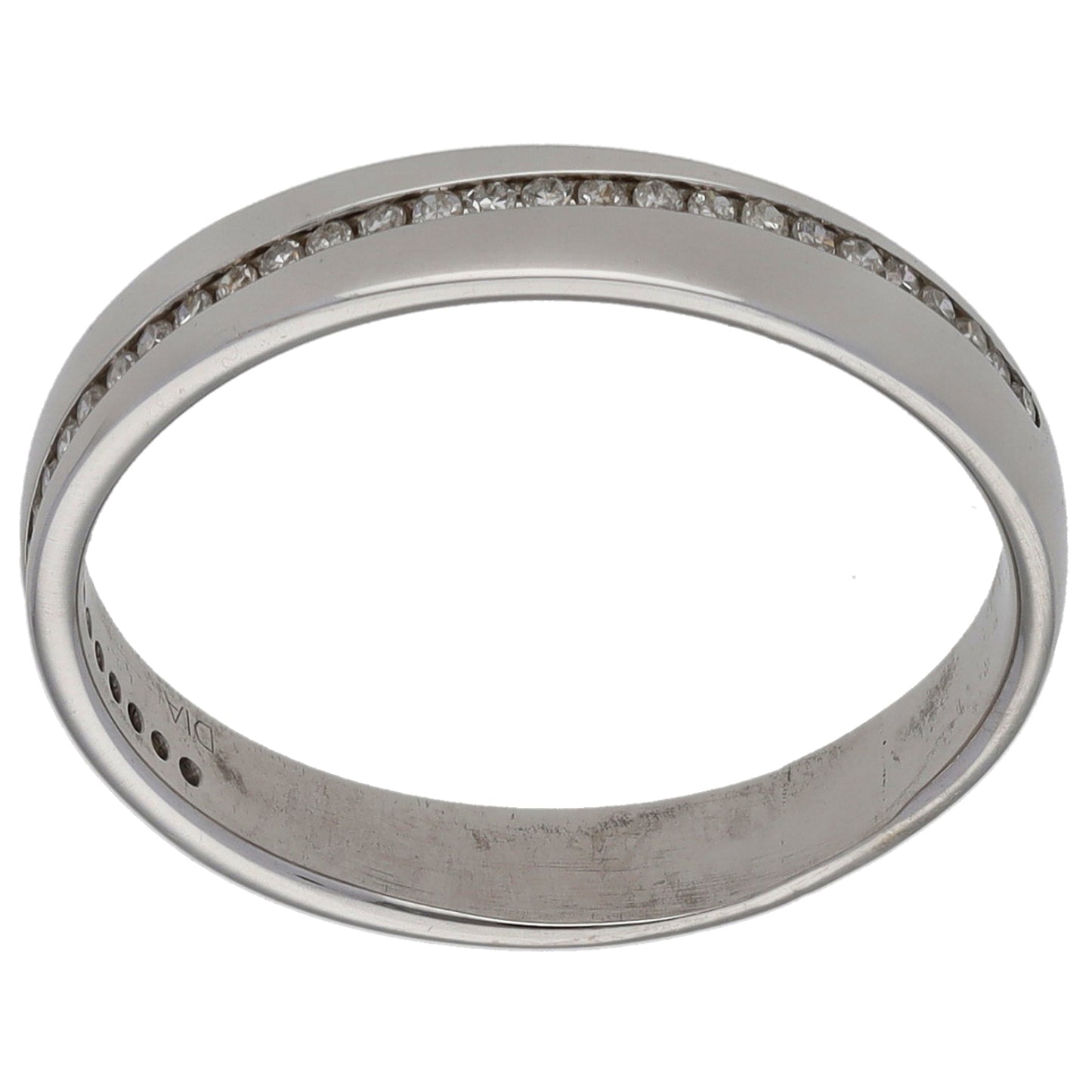 18ct White Gold 0.20ct Diamond Patterned Wedding Ring Size O