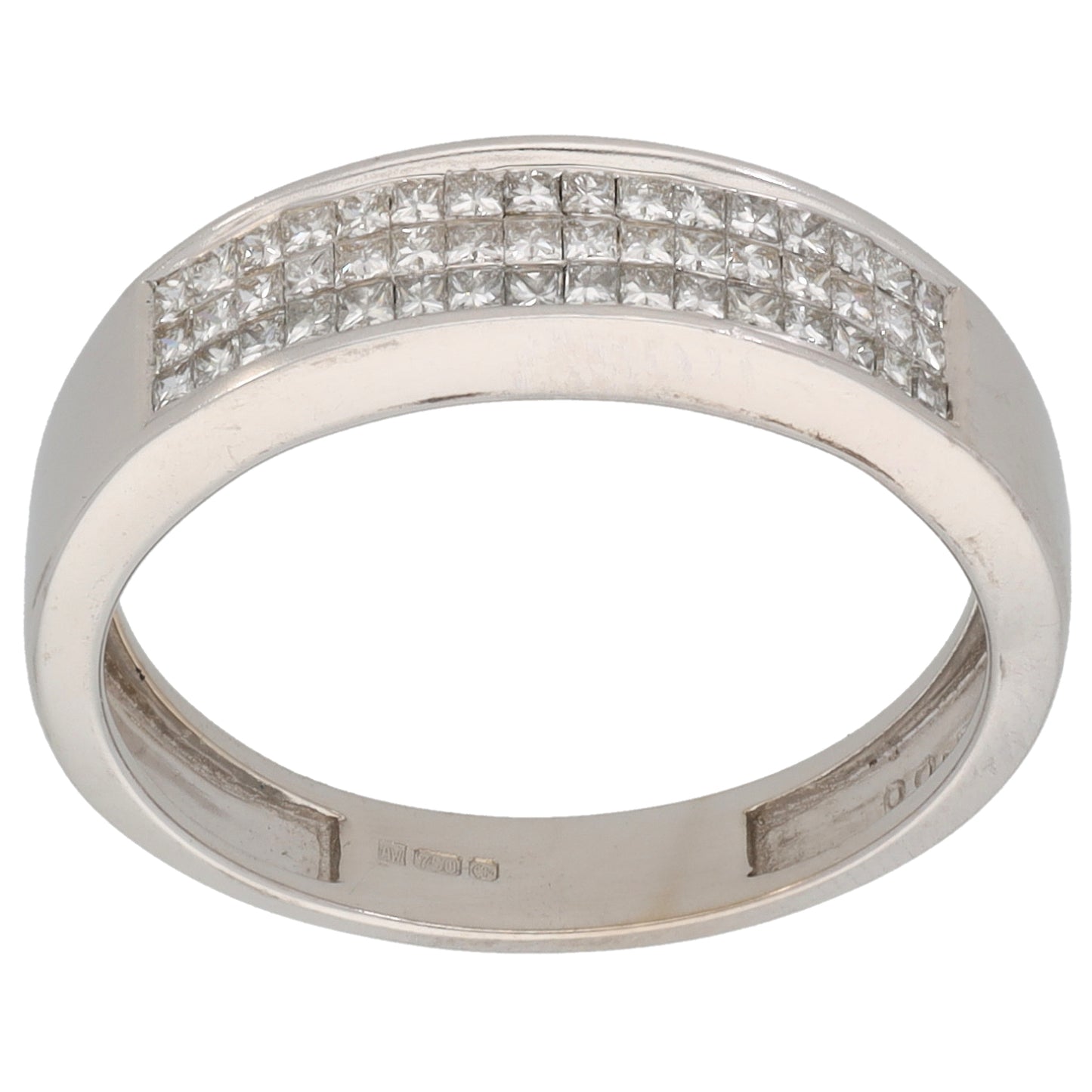 18ct White Gold 0.50ct Diamond Half Eternity Ring Size N